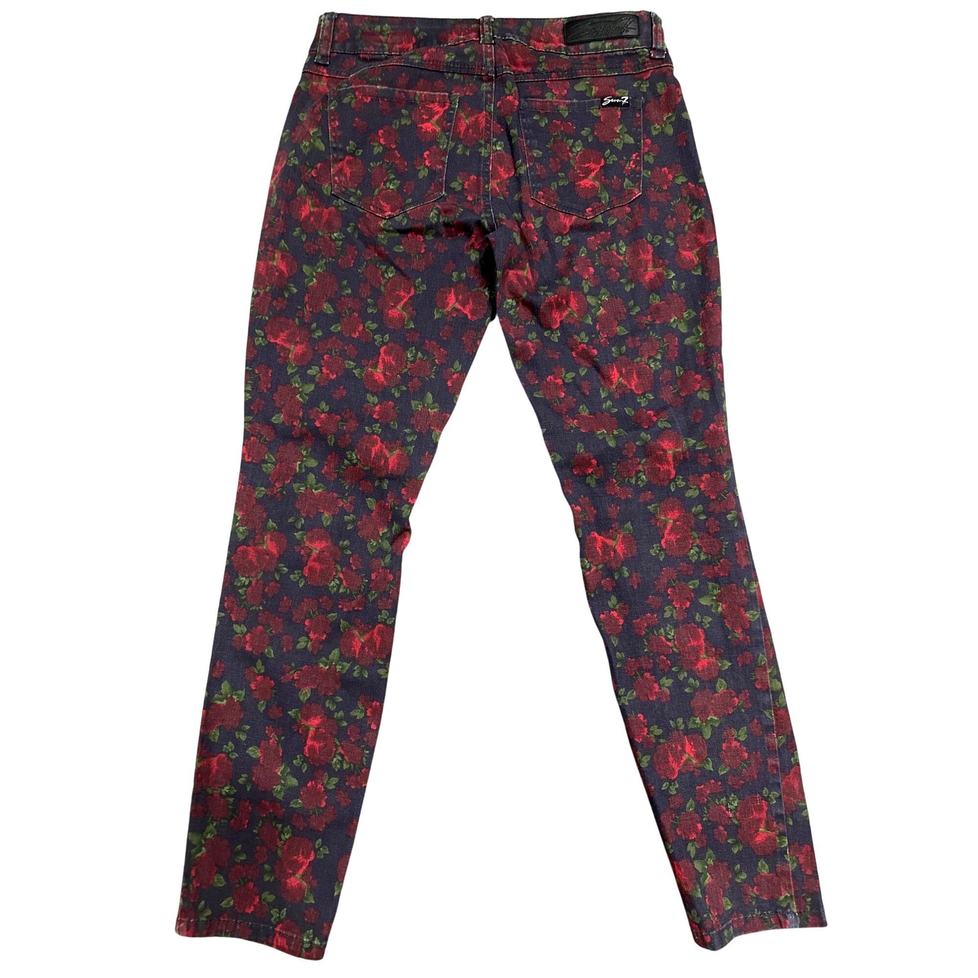 Seven 7 Seven7 Skinny Stretch Bold Floral Print Mid High Rise Jean Y Size 30" / US 8 / IT 44 - 2 Thumbnail