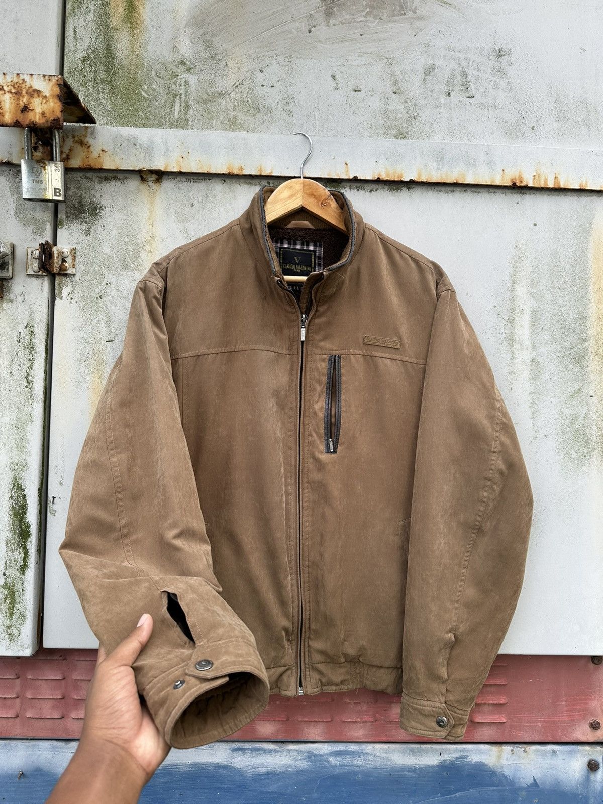 Vintage 👹Vintage Claudio Valentino Brown Detroit Jacket Size US L / EU 52-54 / 3 - 7 Thumbnail