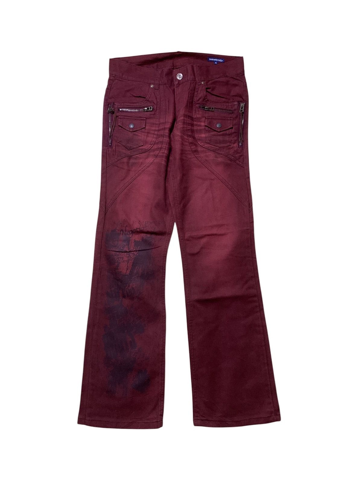 semanticdesign 🌑BLACKFRIDAY🌑 Flare Jeans Semantic Design Maroon Size US 31 - 1 Thumbnail