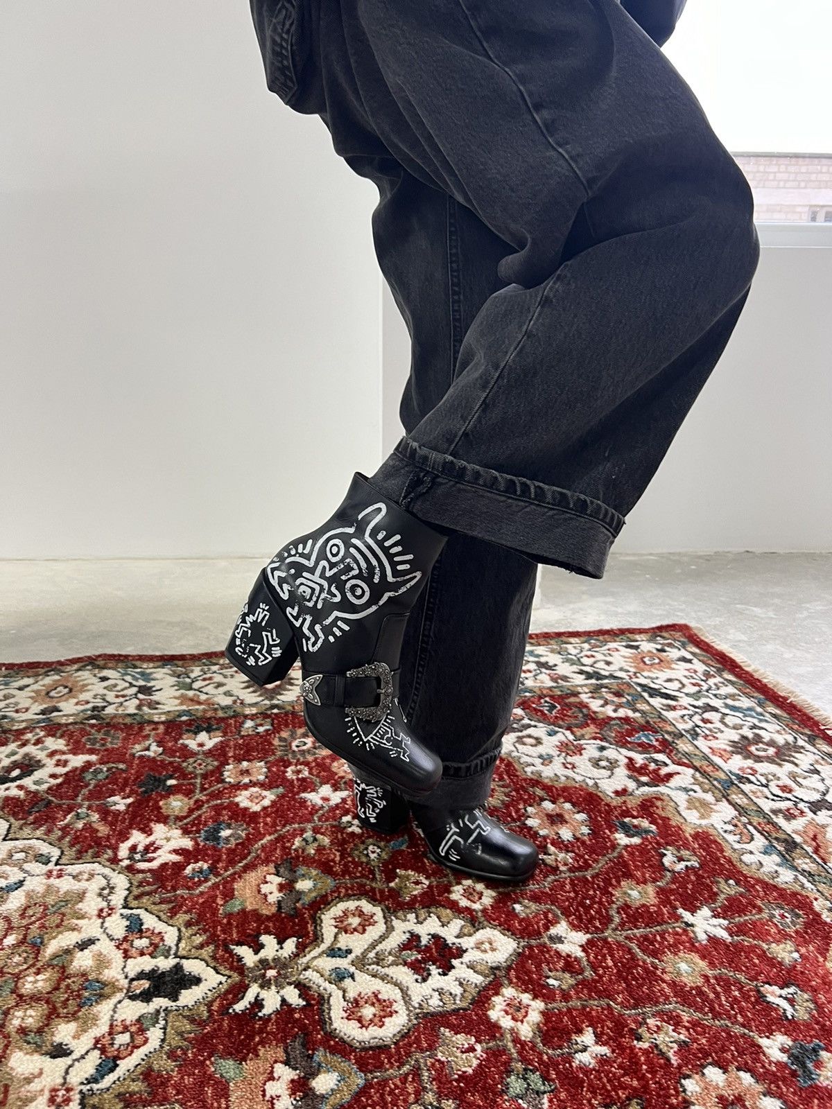 Coach × Keith Haring Coach X Keith Haring Western Moto Booties Size US 9.5 / IT 39.5 - 3 Thumbnail
