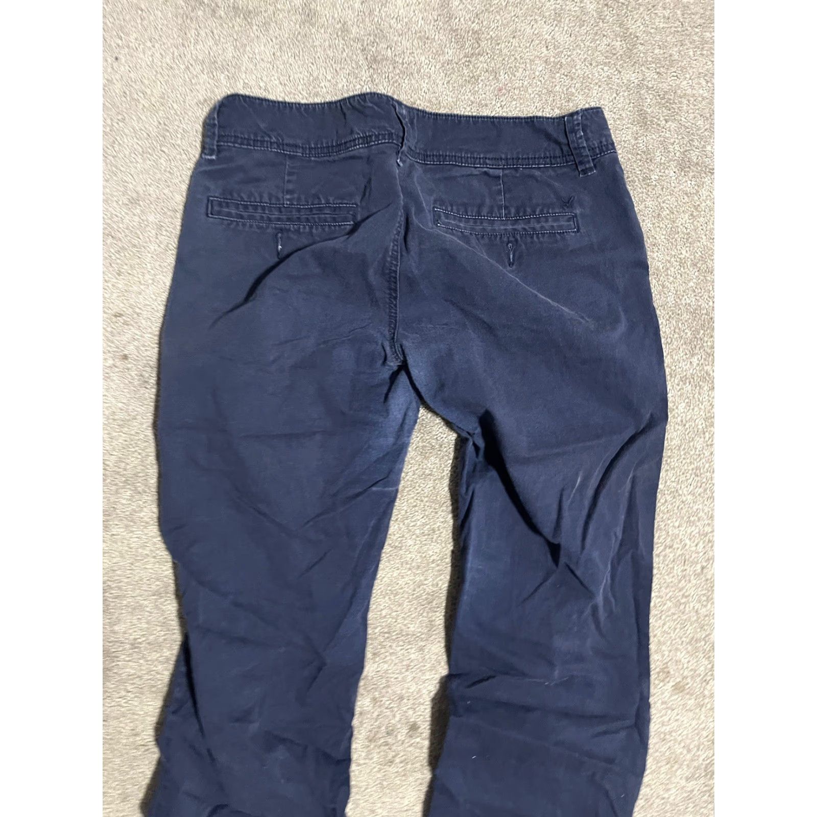American Eagle Outfitters American Eagle Outfitters Pants Women Size 6 Navy Blue Solid Cotton Lightweight Casual Boot Cut Regular Rise Mid Lightweight Casual Women Pants Size 28" / US 6 / IT 42 - 4 Thumbnail