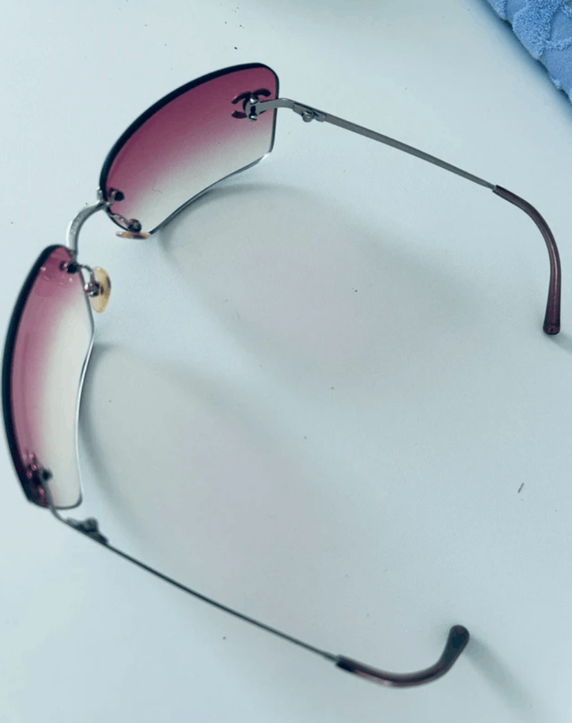 Chanel CHANEL Sunglasses 4017-D Mask Rimless Rhinestone Vintage Size ONE SIZE - 3 Thumbnail