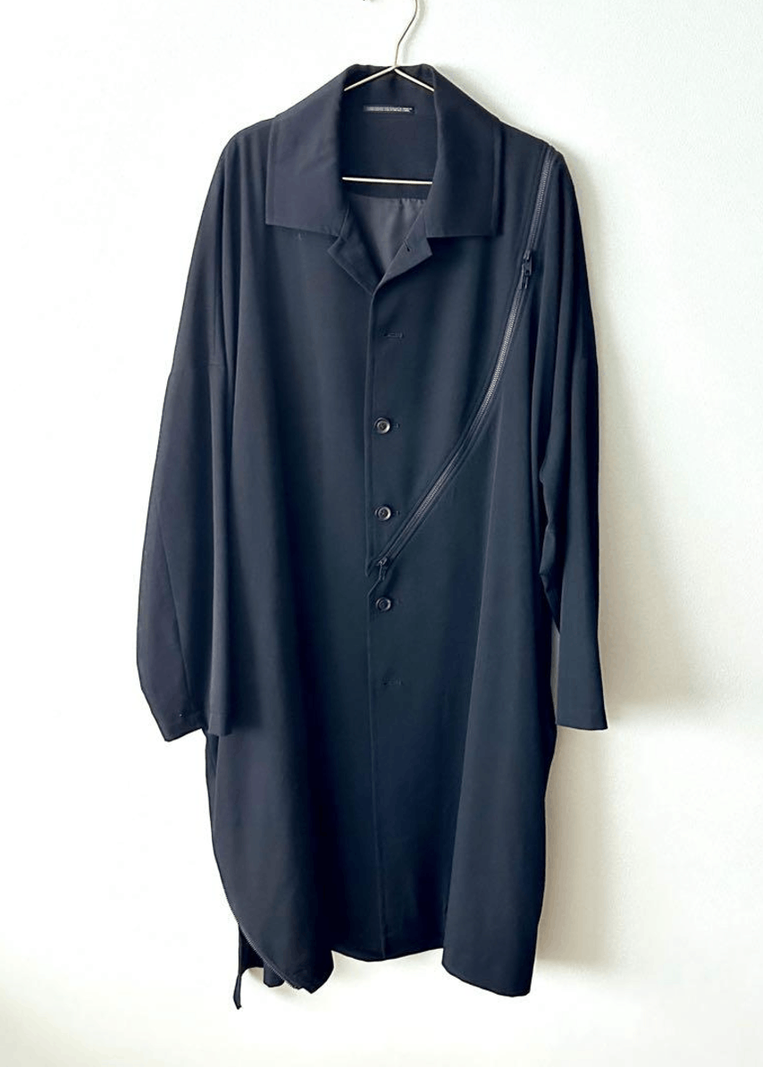 Yohji Yamamoto B Yohji Yamamoto - W/Gabardine Bias Fastener Long Coat Size US L / EU 52-54 / 3 - 1 Thumbnail