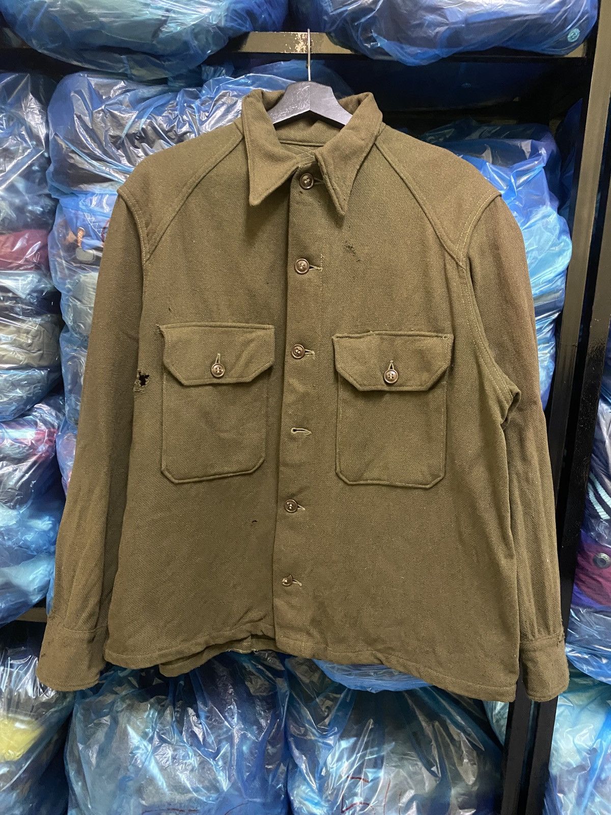 Other Vintage WWII Era US Army Wool Field Shirt Olive Green Size US M / EU 48-50 / 2 - 1 Thumbnail