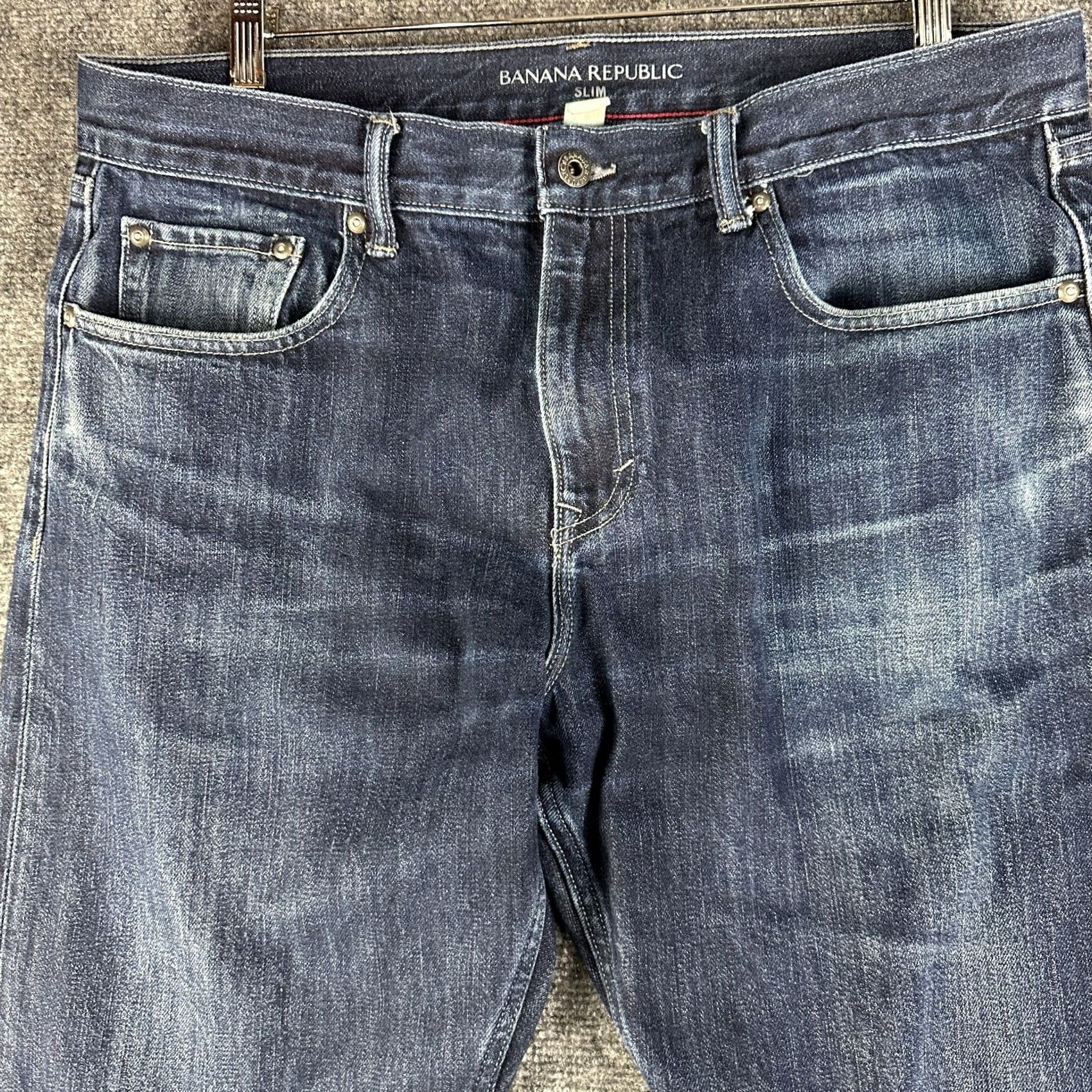 Banana Republic Banana Republic Jeans Mens 36 Slim Fit Blue Cotton Pockets Belt Loops Size US 36 / EU 52 - 3 Thumbnail