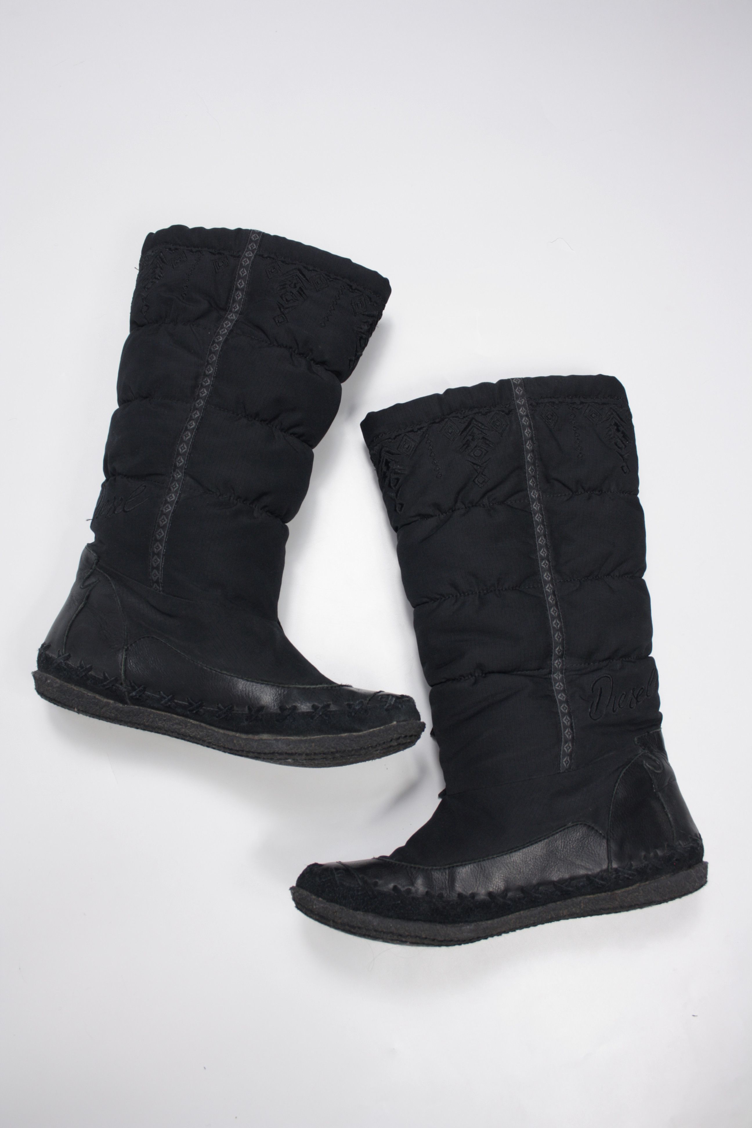 Diesel Diesel Y2K Crystalline Leather Puffer Snow Winter Boots Size US 7.5 / IT 37.5 - 3 Thumbnail