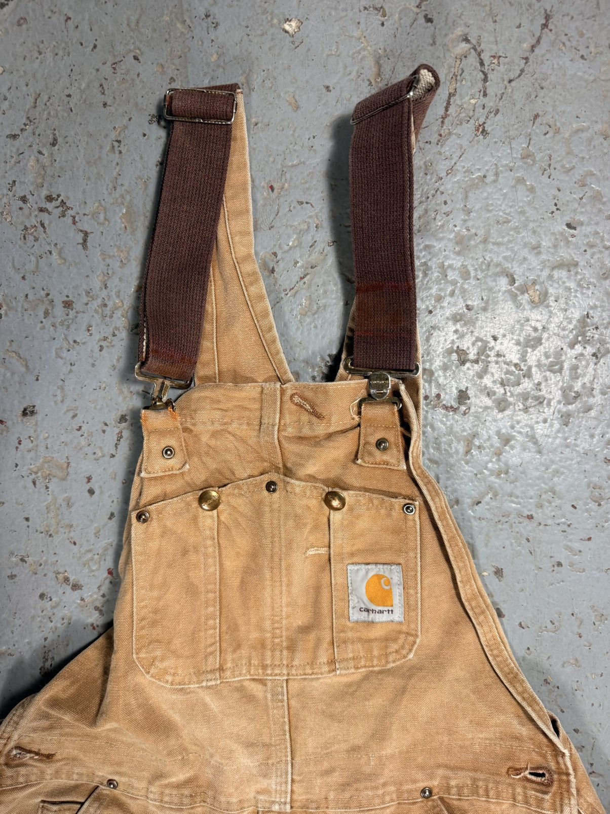 Vintage Perfectly Distressed Carhartt Beige Overalls