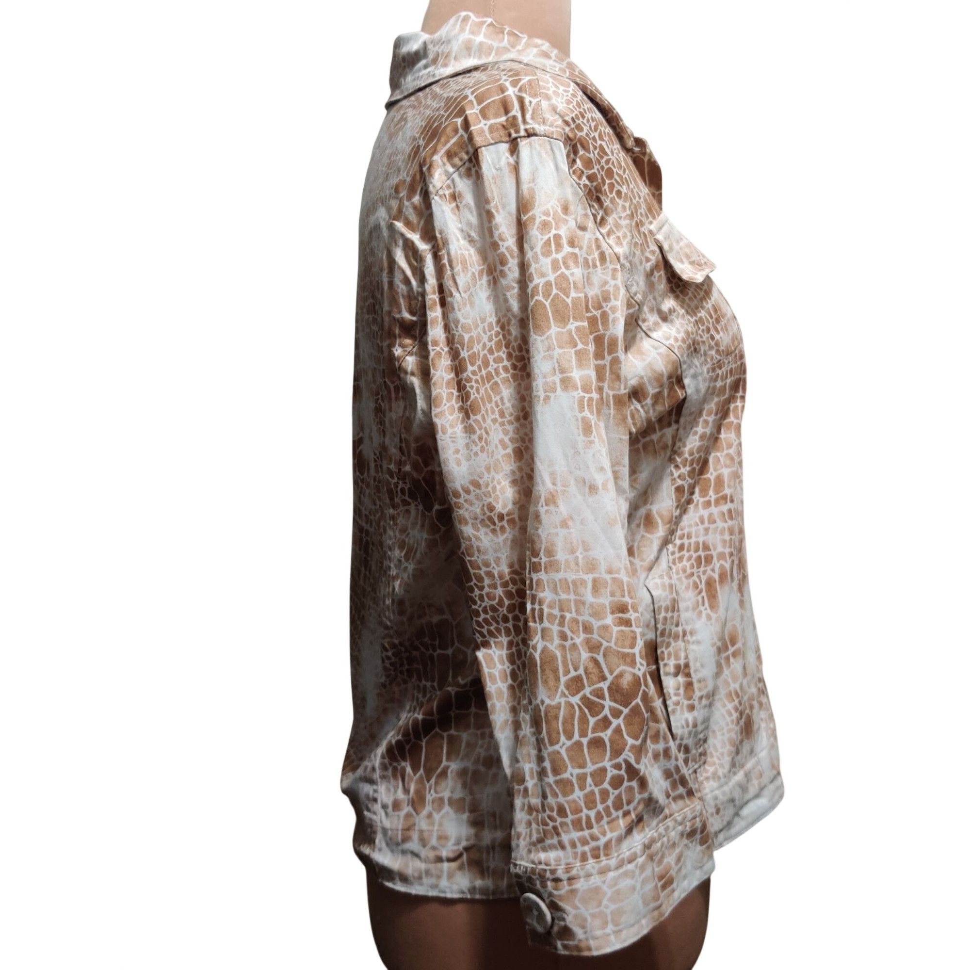 Other Sorialle Petite Size XL Tan Giraffe Print Button Front Jacke Size XL / US 12-14 / IT 48-50 - 4 Thumbnail