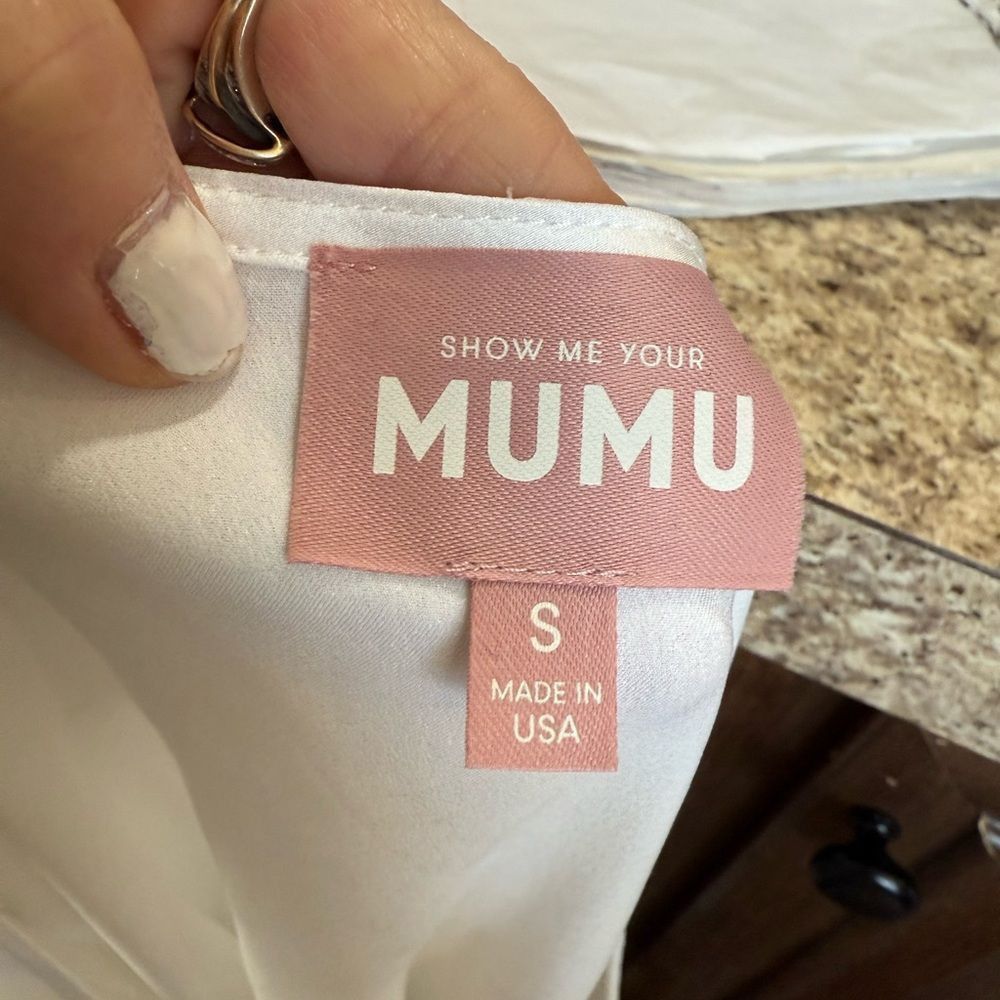 Other Show Me Your MuMu White Cuffed Sleeve Relaxed Blouse Size S / US 4 / IT 40 - 5 Thumbnail