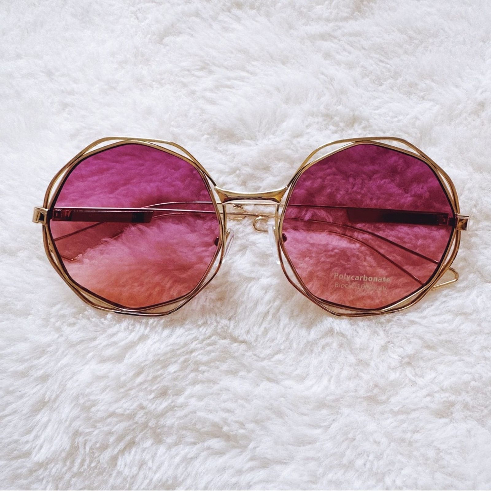 Other Seraphina Dark Pink Geometric Sunglasses Size ONE SIZE - 1 Thumbnail