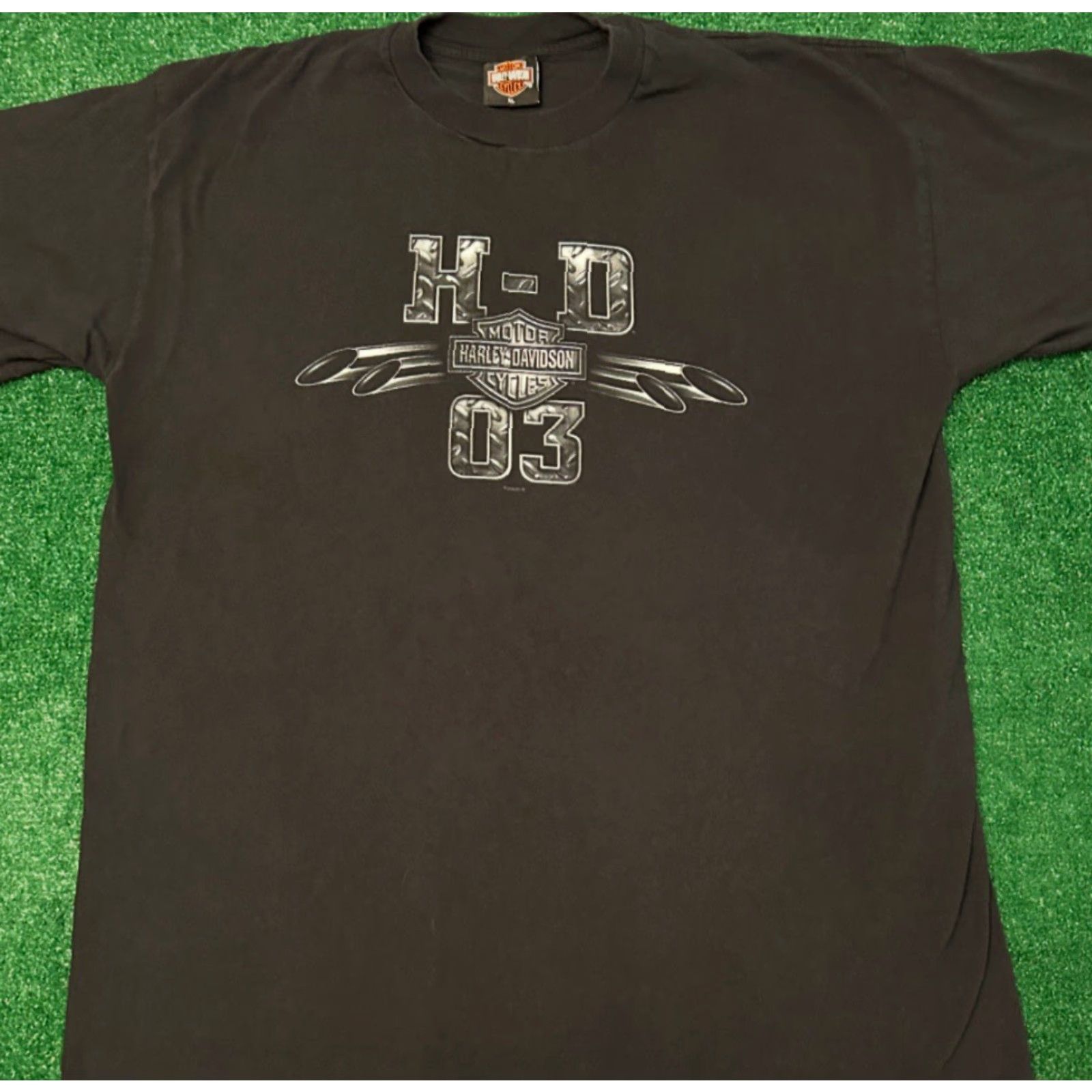 Harley Davidson VINTAGE Harley-Davidson T-Shirt Men XL Black 2003 Eagle Y2K 90s Biker Grunge Hip Hop Motorcycle Punk Orlando Florida Size US XL / EU 56 / 4 - 4 Thumbnail