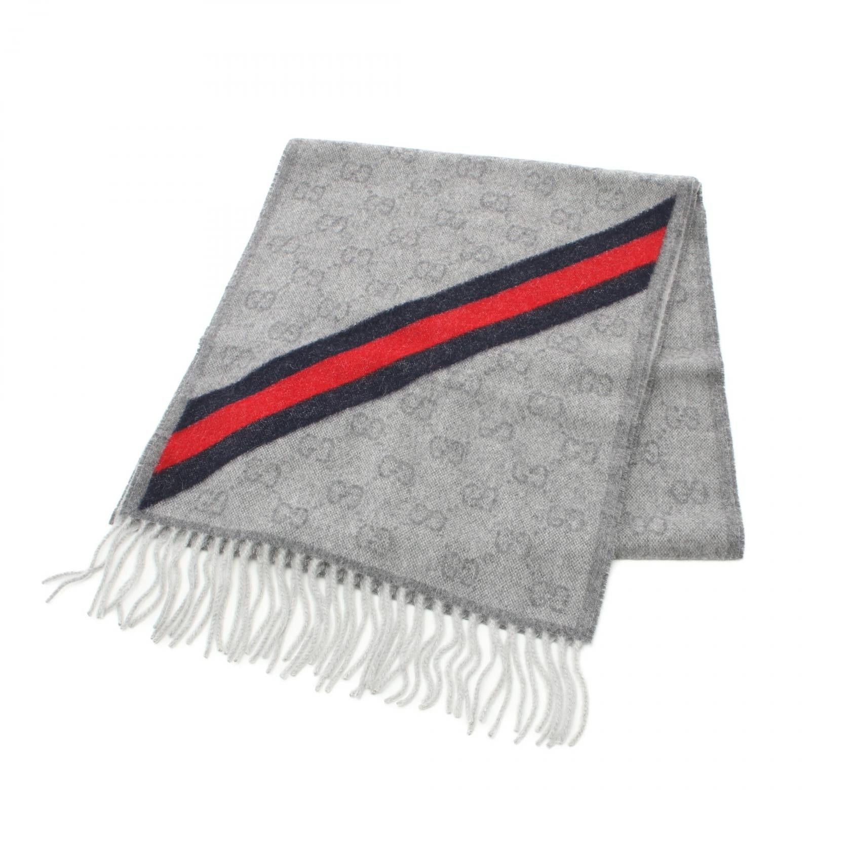 Gucci Gucci Scarf Wool Gray Size ONE SIZE - 1 Thumbnail