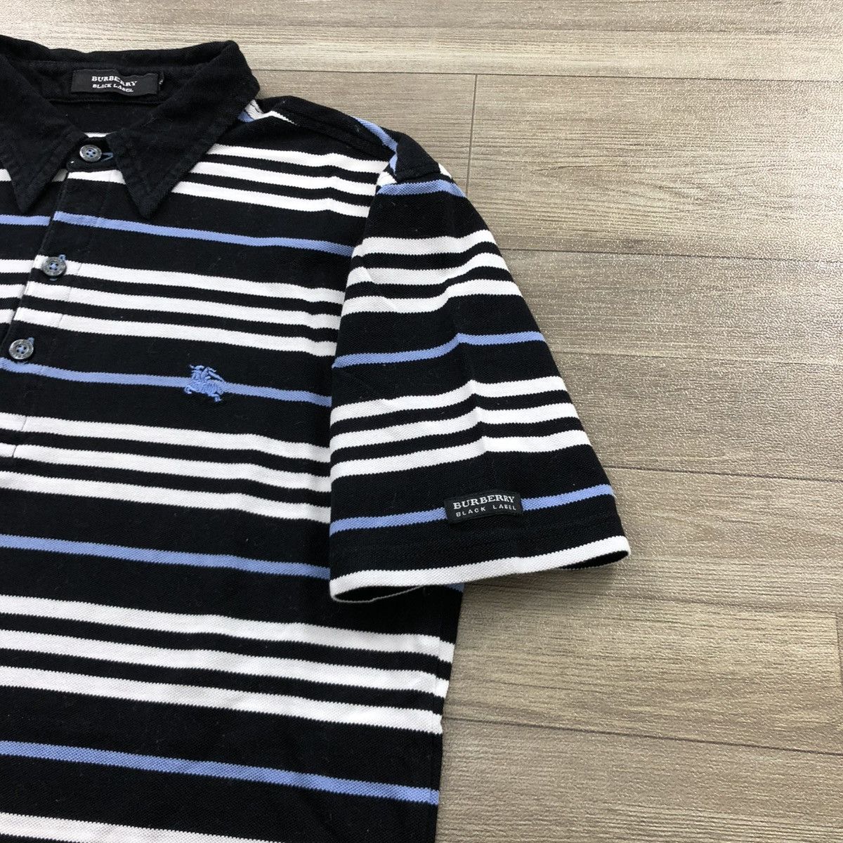 Burberry Vintage Burberry Black Label Polo T-shirt Stripe Luxury Size US S / EU 44-46 / 1 - 6 Thumbnail