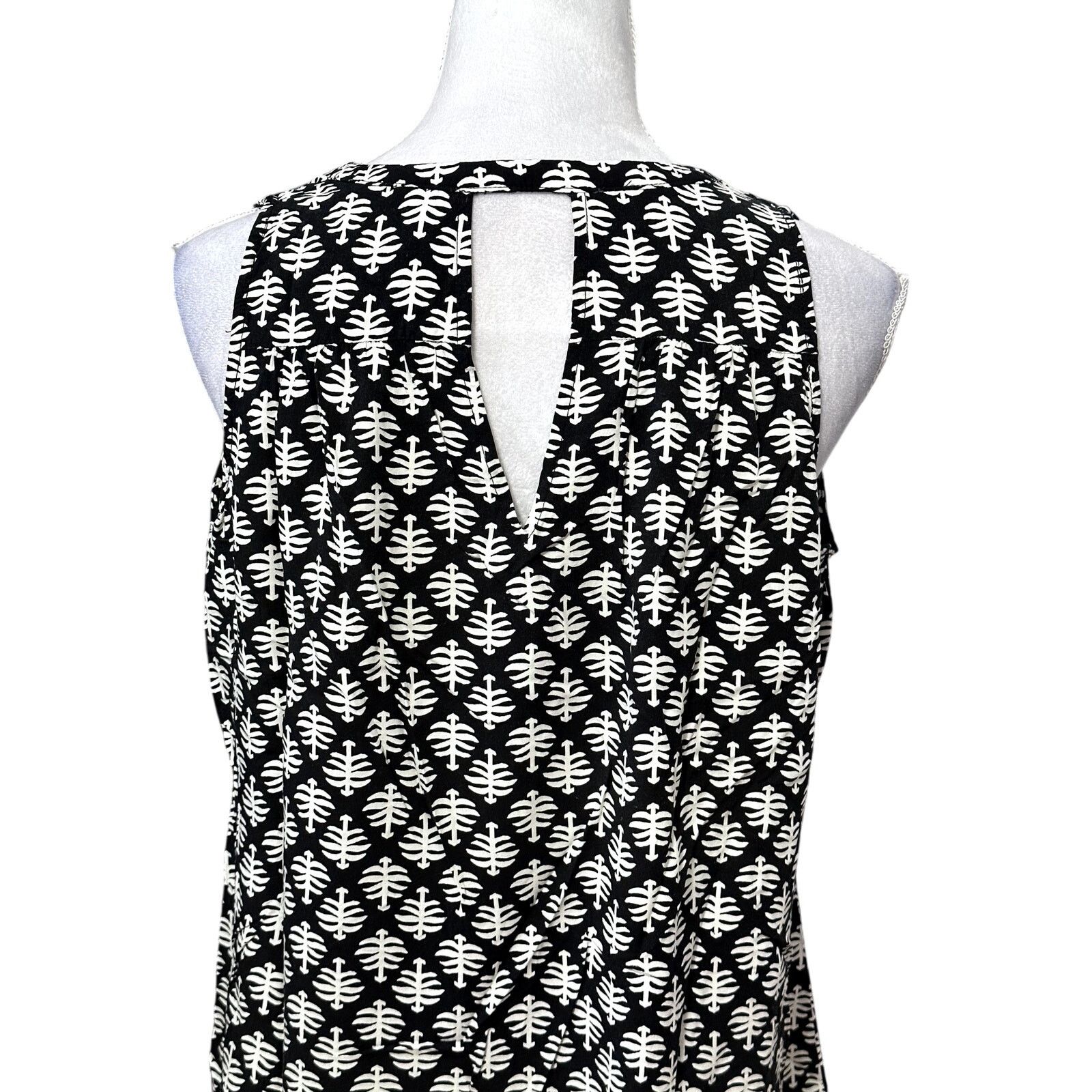 Other Shift Dress Floral Sleeveless Keyhole Neck Black/White W L Size L / US 10 / IT 46 - 5 Thumbnail