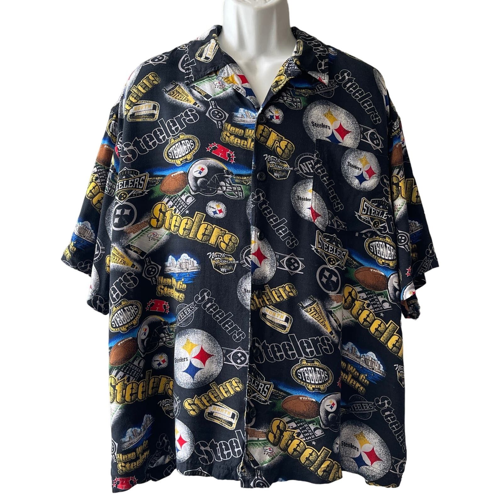 NFL VINTAGE Y2K NFL Pittsburgh Steelers Aloha Shirt Size XL Size US XL / EU 56 / 4 - 1 Thumbnail