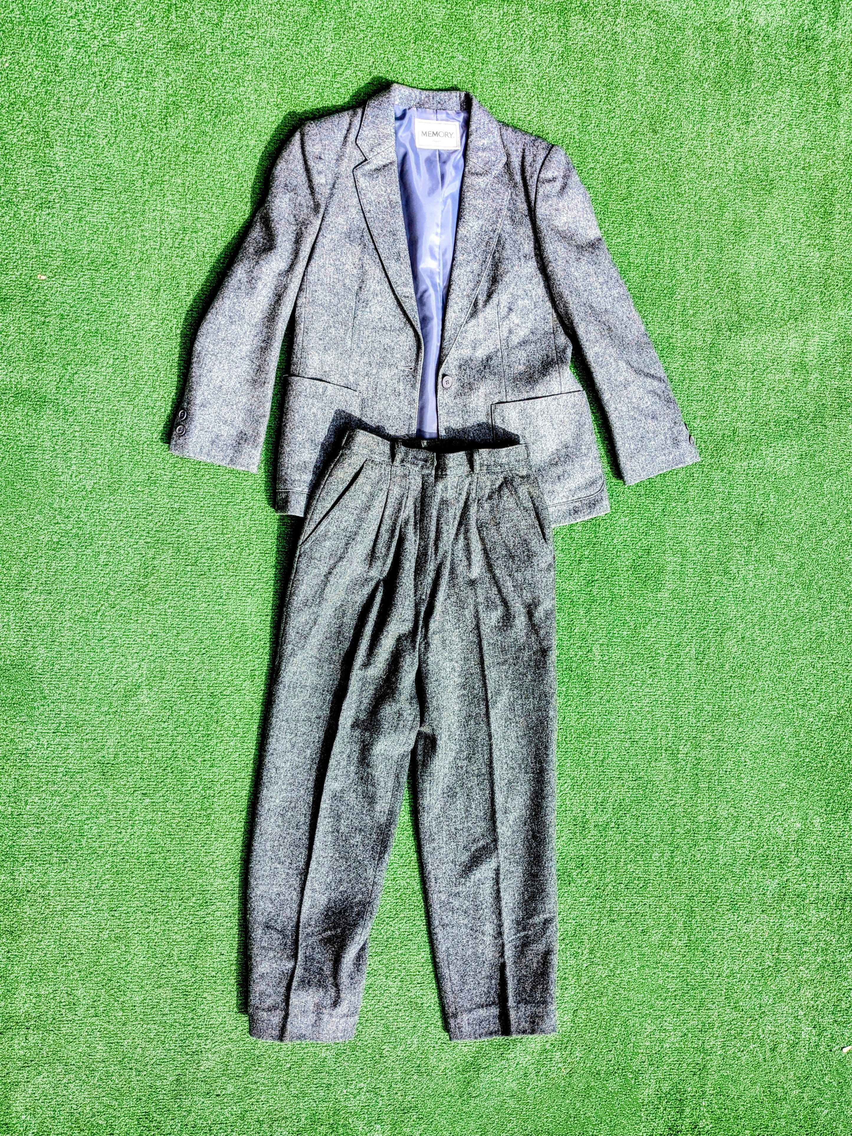 Vintage Vintage Petite Tweed Business 2pc Blazer/Pants Suit Outfit Size M / US 6-8 / IT 42-44 - 5 Thumbnail