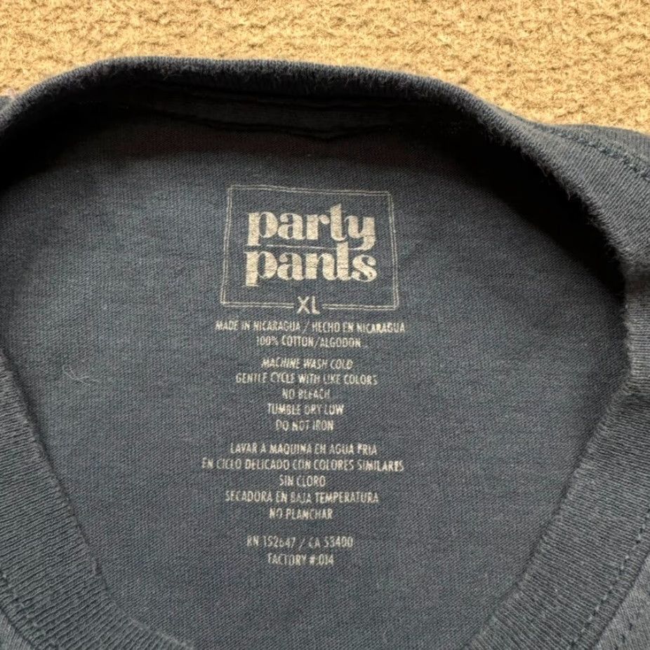 Vintage Vintage Party Pants Men's T-Shirt Size XL Short Sleeve Graphic Print Logo Blue Casual Size US XL / EU 56 / 4 - 7 Thumbnail
