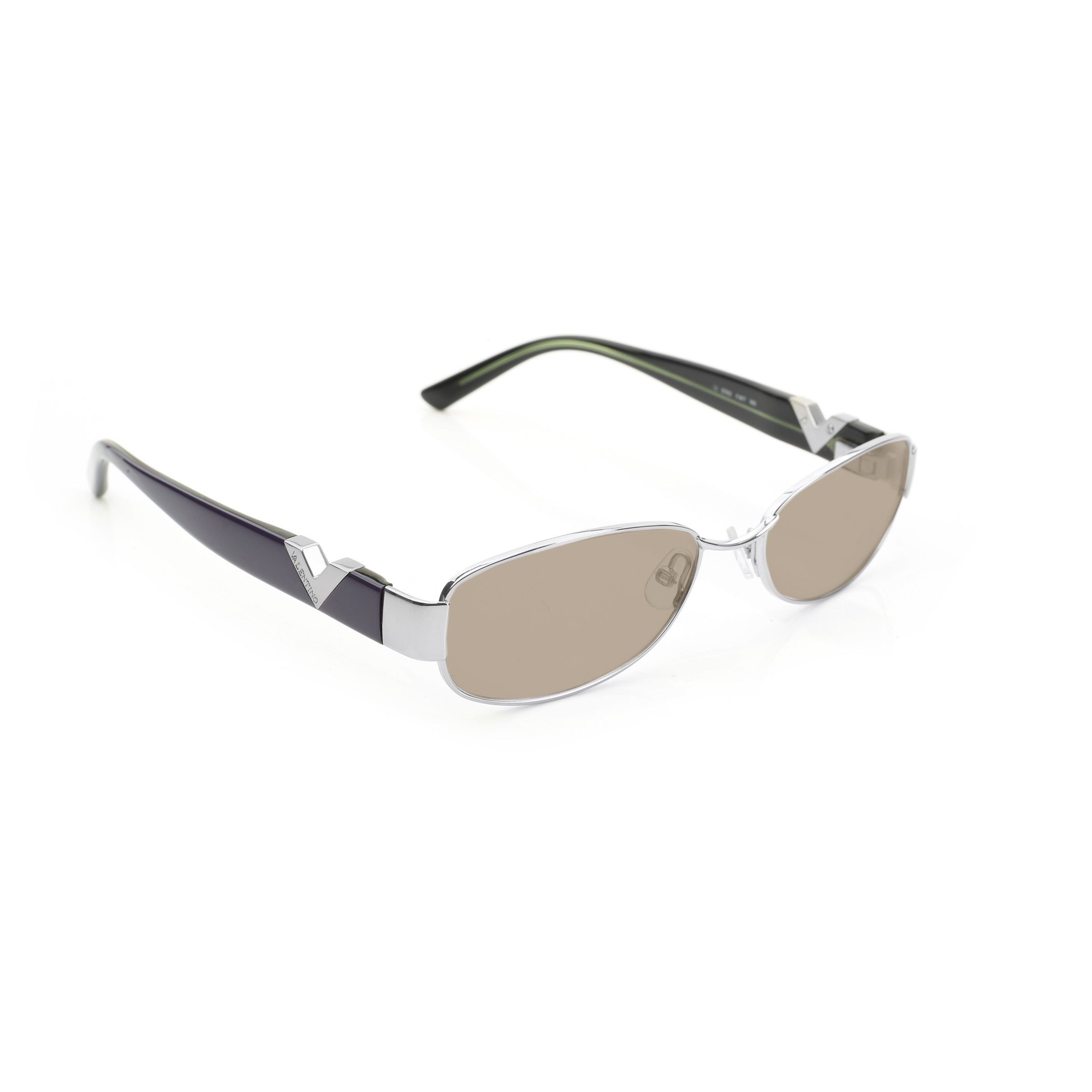 Valentino Valentino '90s Signature Purple Metal Rectangular Sunglasses Size ONE SIZE - 2 Thumbnail