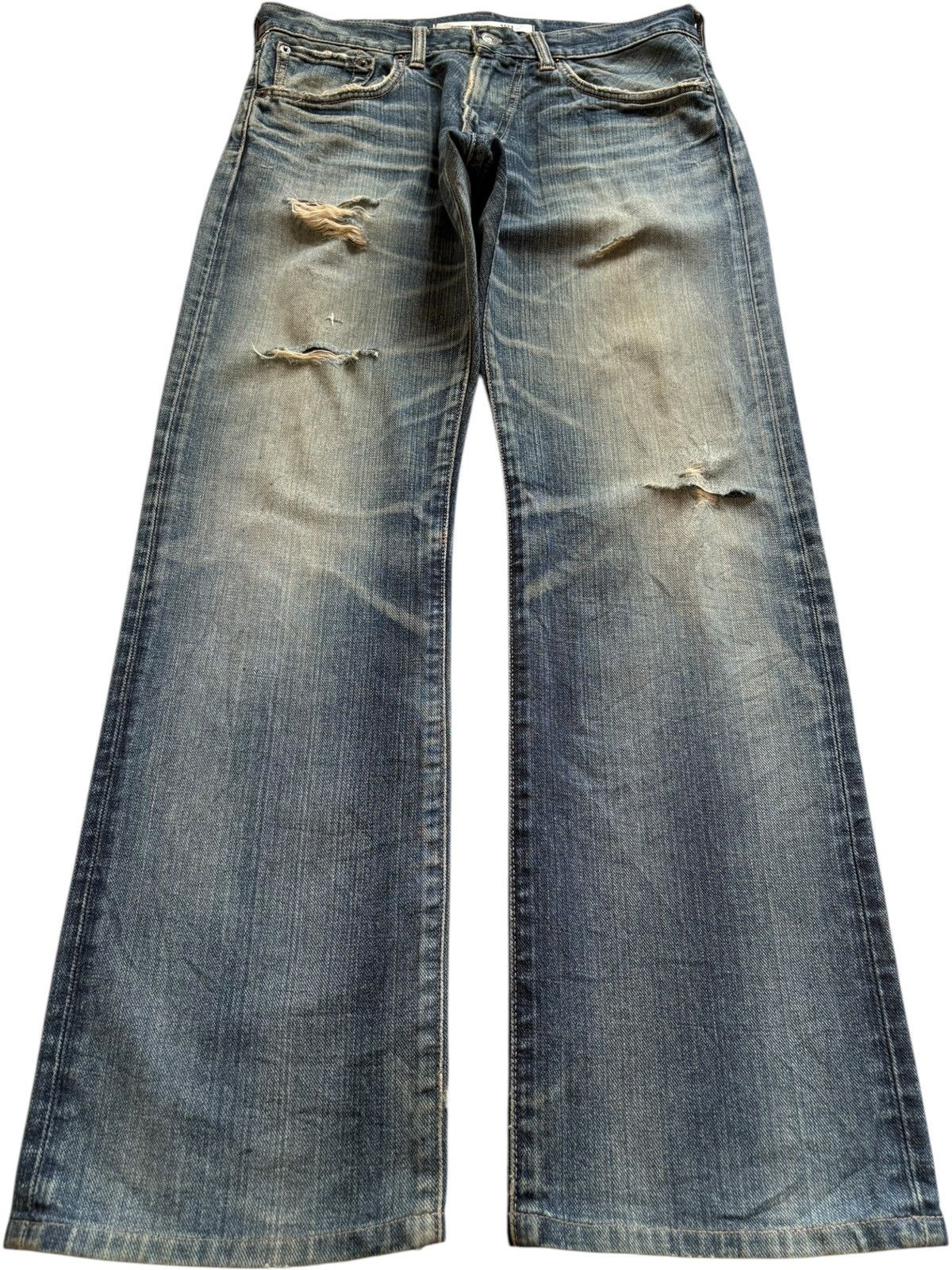 Edwin Exclusive Vintage Edwin Mud Wash Distressed Loose Jeans Size US 31 - 1 Thumbnail