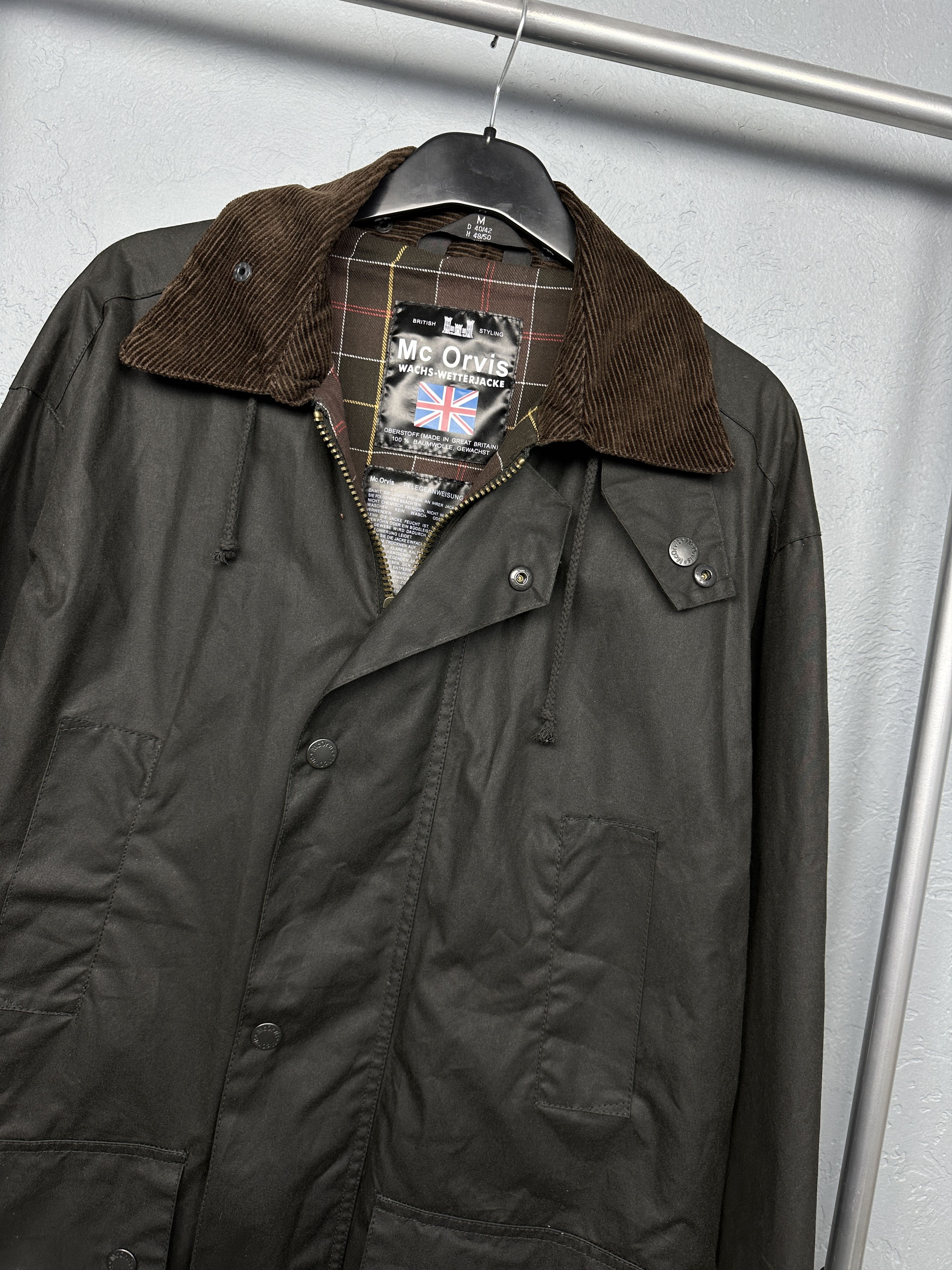 Orvis Mc Orvis Mens Waxed British Made Cotton Wax Coat Jacket Size US M / EU 48-50 / 2 - 2 Thumbnail