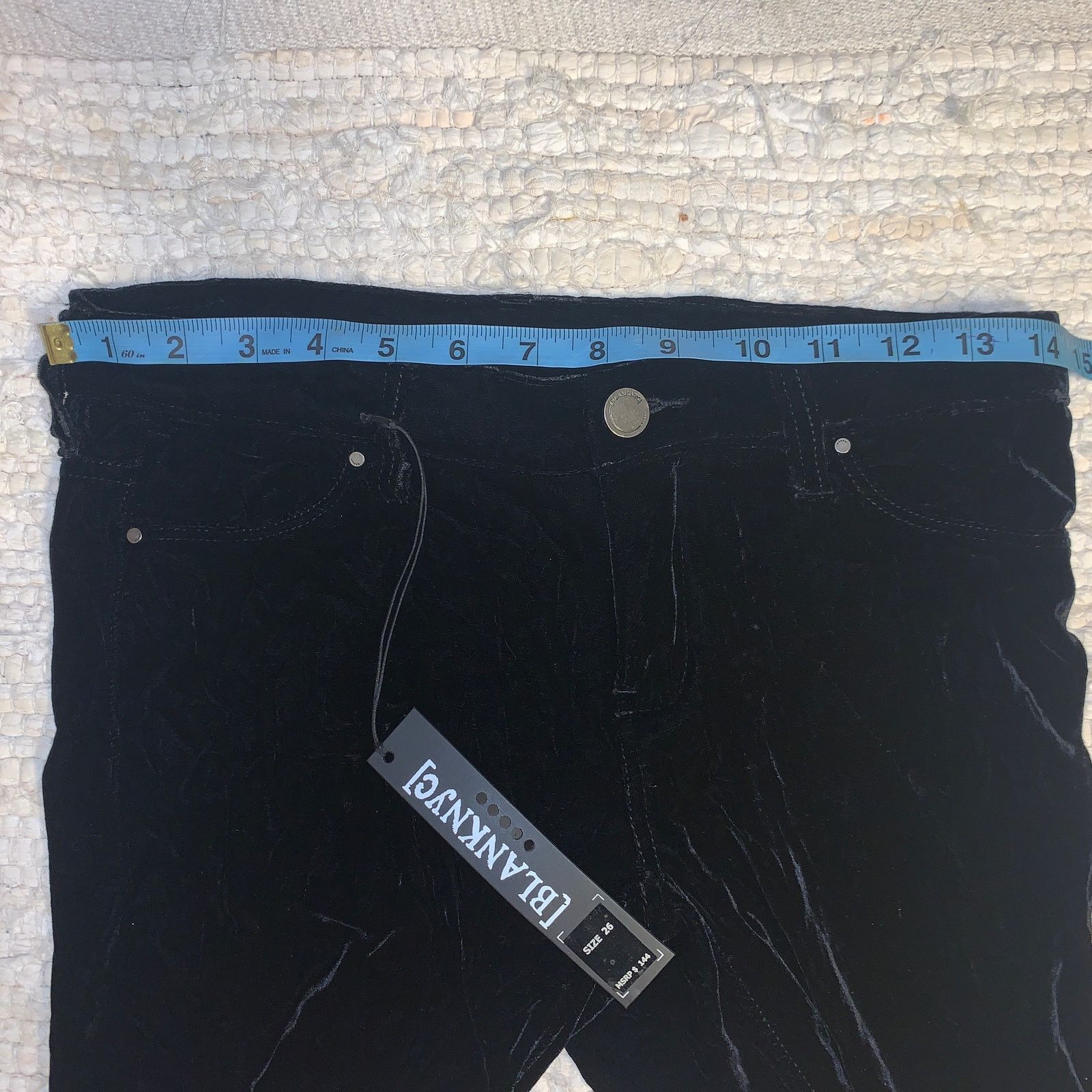 BLANKNYC NWT BLANK NYC BLACK VELVET SKINNY "SPRAY ON" LEGGING JEANS Size 27" / US 4 / IT 40 - 8 Thumbnail