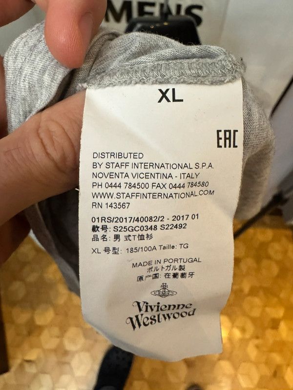 Vivienne Westwood Vivienne Westwood Small Logo Grey Tee XL Size US XL / EU 56 / 4 - 3 Thumbnail