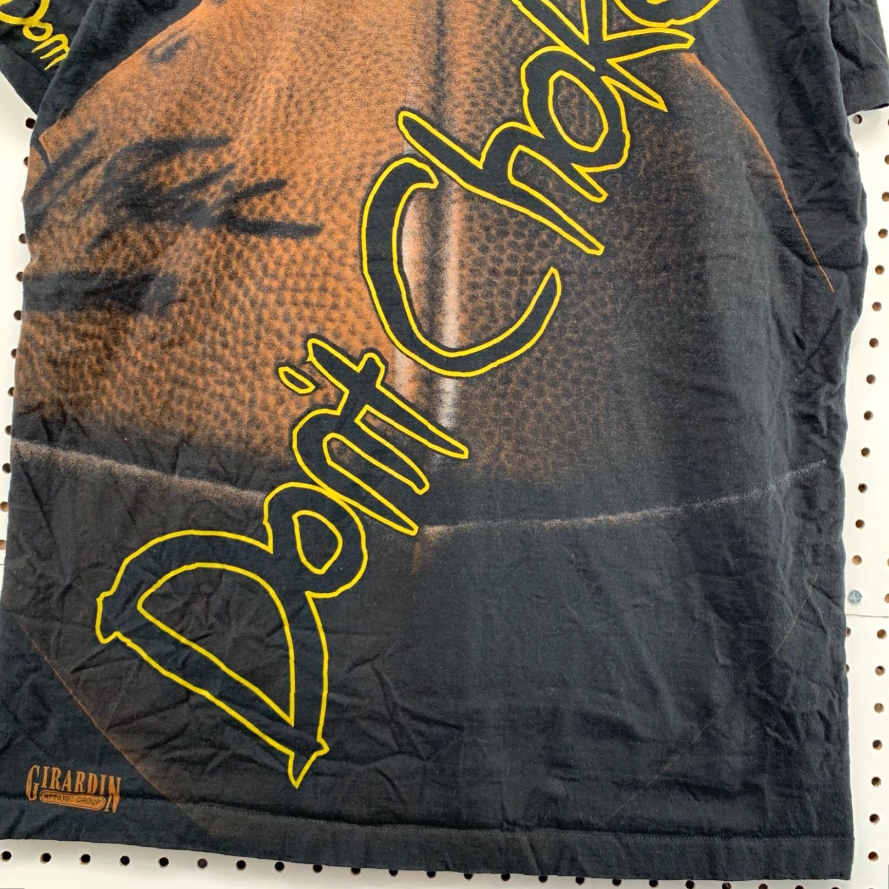 Fruit Of The Loom VINTAGE Dont Choke Football Shirt Mens XL Black AOP All Over Single Stitch Football 90s Shirt Mens XL Black Size US XL / EU 56 / 4 - 6 Thumbnail