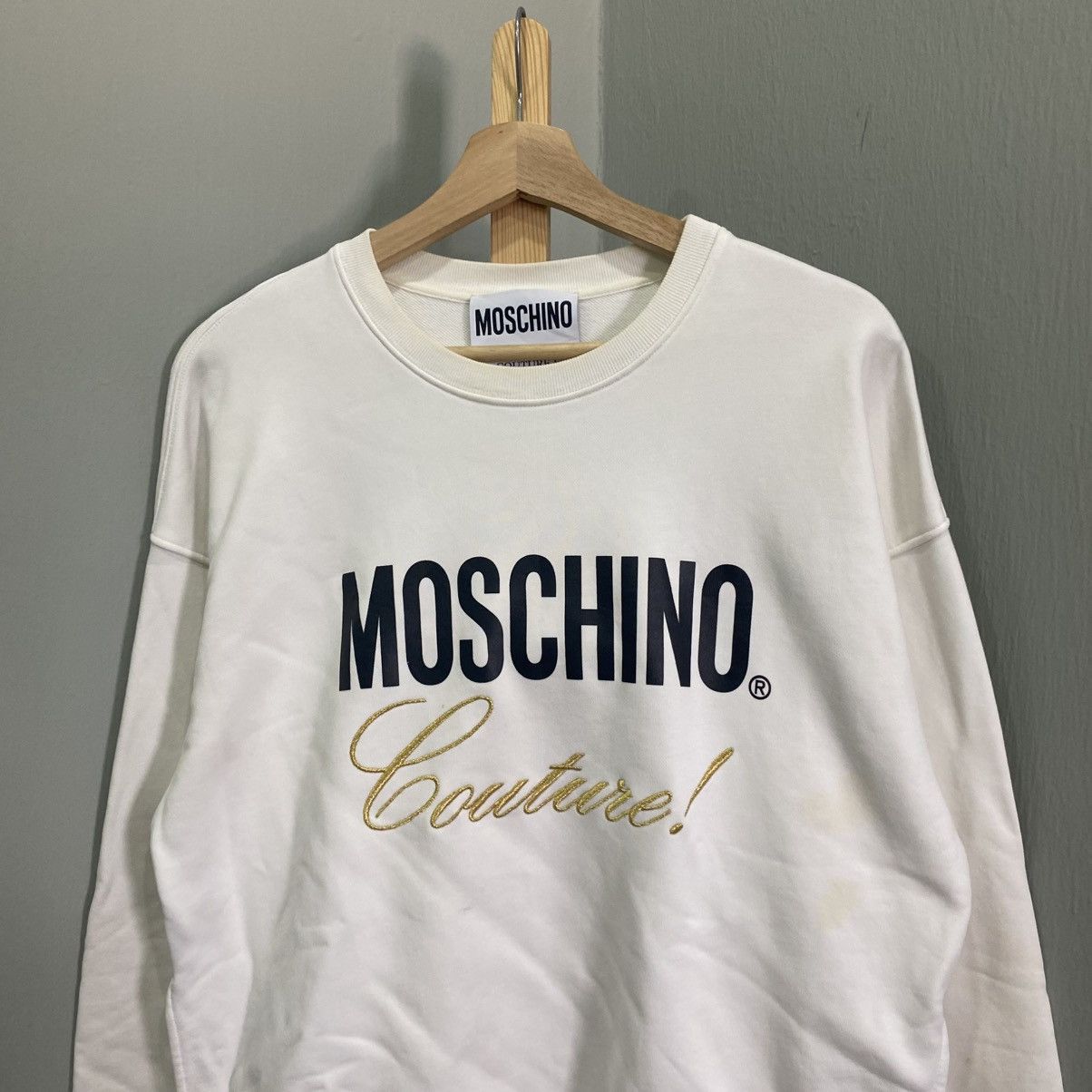 Moschino Moschino Couture Embroidered Big Logo Sweatshirt White Size US M / EU 48-50 / 2 - 3 Thumbnail