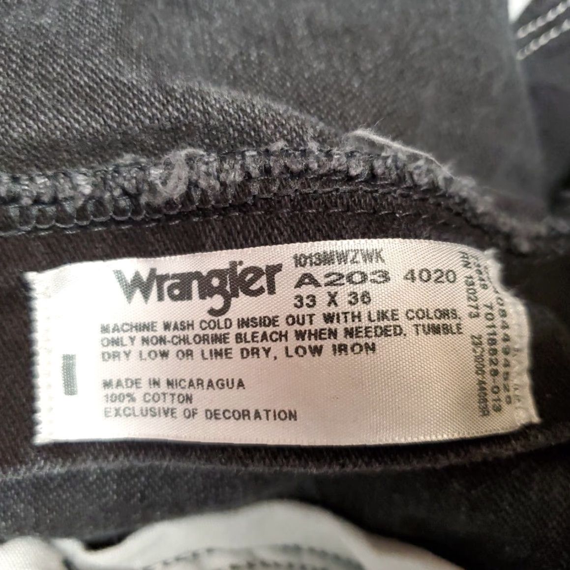 Wrangler Wrangler Jeans Mens 33x36 Black Heavyweight Denim 1013MWZWK Western Cowboy Rodeo Jeans Size US 33 - 5 Thumbnail