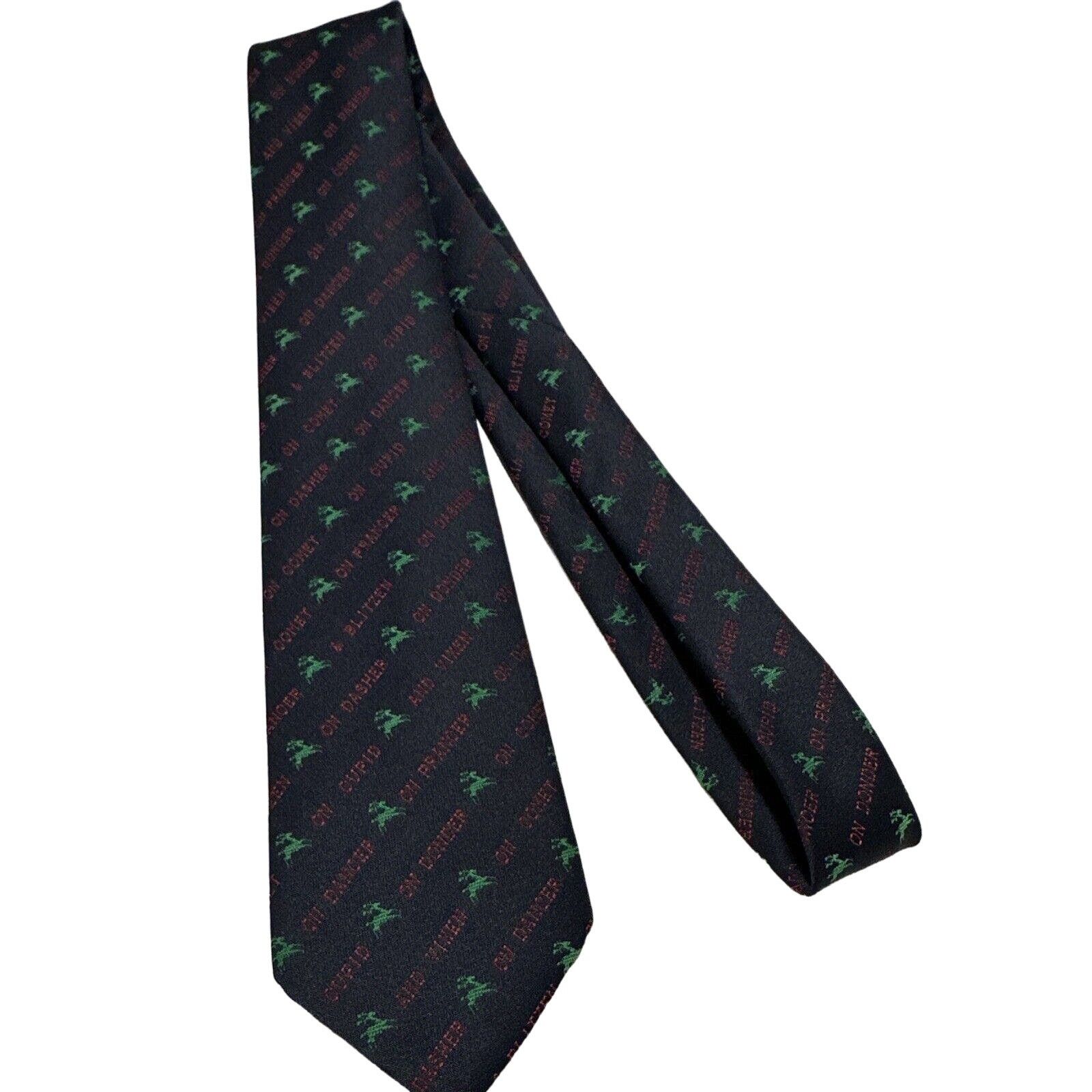 Vintage Vtg Reindeer Names Christmas Tie by Gallery Originals Size ONE SIZE - 5 Thumbnail