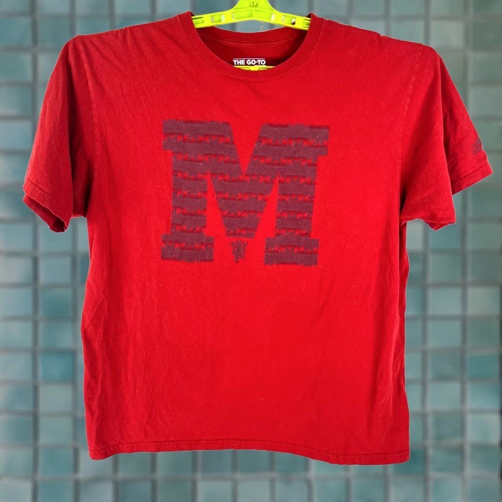 Adidas Adidas Graphic M Red T-Shirt XL Mens Regular Short Sleeve Crew Neck Cotton Knit Logo Pattern Vintage: No Size US XL / EU 56 / 4 - 1 Thumbnail