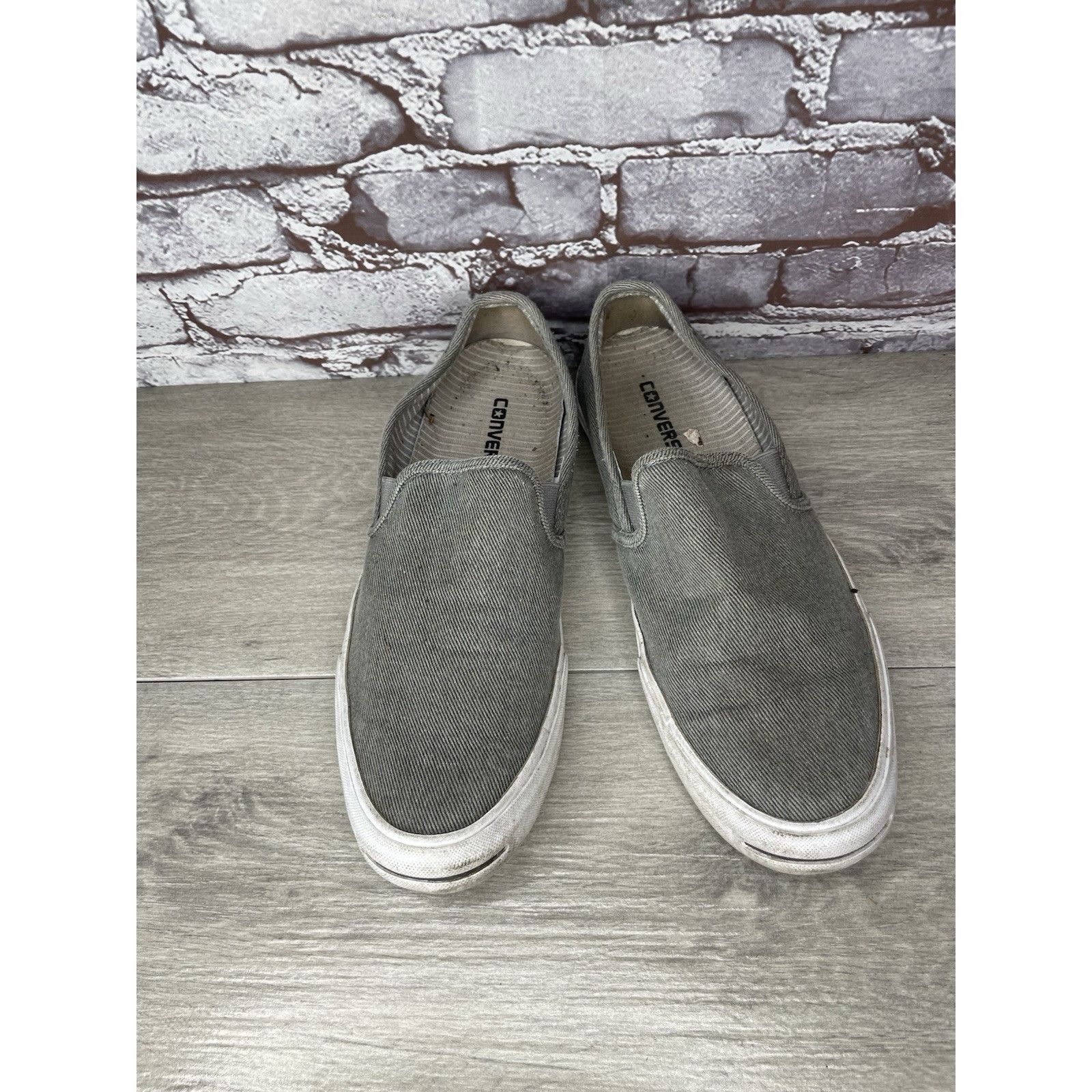 Converse Converse Jack Purcell Gray Canvas Casual Slip On Shoes Men’s Size US 10.5 / EU 43-44 - 9 Thumbnail
