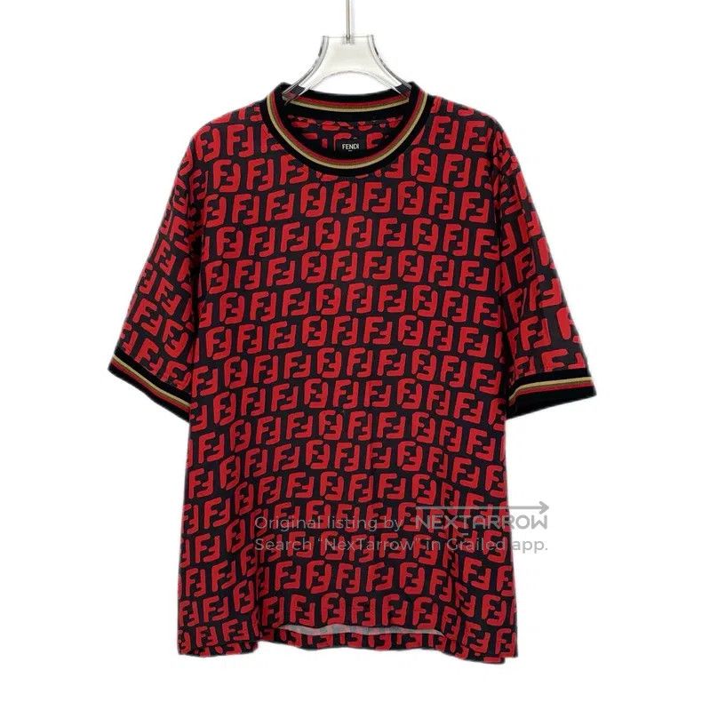 Fendi Fendi Red Logo Letter Full-Print Round Neck Short Sleeve T Size US XXS / EU 40 - 1 Thumbnail