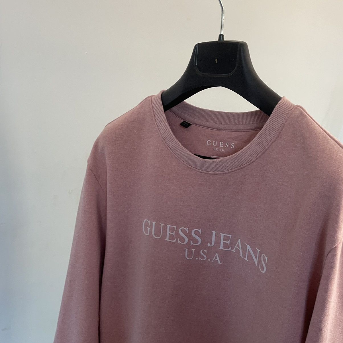 Guess × Vintage Y2K Guess Baby Pink Crewneck Sweatshirt Size US M / EU 48-50 / 2 - 1 Thumbnail