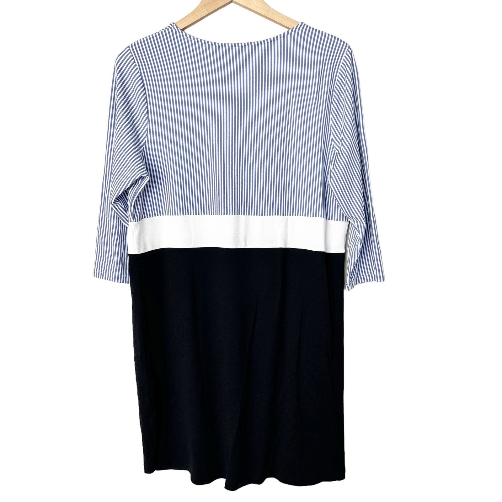 Other J. Jill Striped Striped Color Block 3/4 Sleeve Dress Sz LP Size L / US 10 / IT 46 - 4 Thumbnail