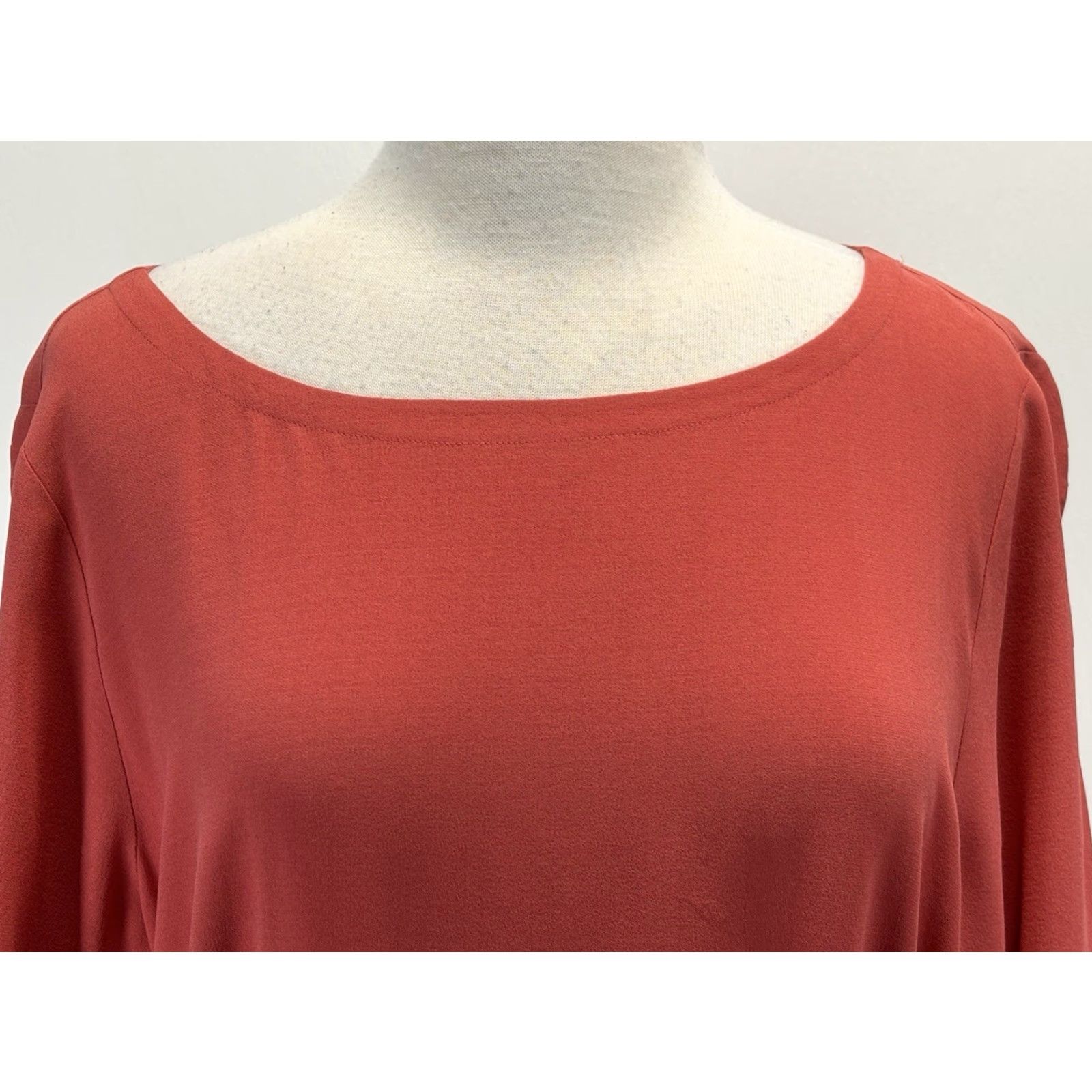 Eileen Fisher VINTAGE Eileen Fisher Dress Women’s XL Silk Coral Tie Belt Shift Minimalist Size XL / US 12-14 / IT 48-50 - 5 Thumbnail