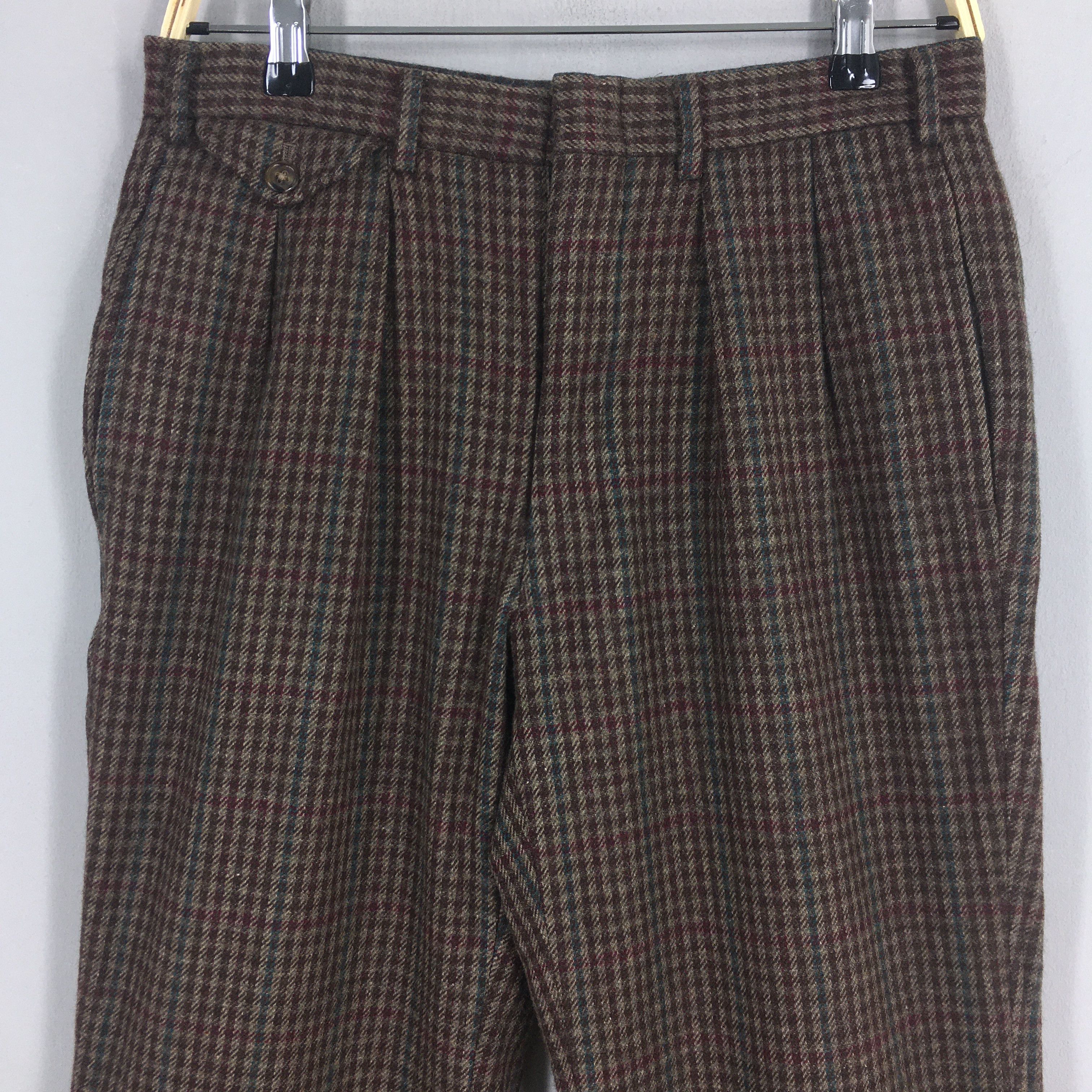 Polo Ralph Lauren Size 27x31 90s Polo Ralph Lauren Wool Checked Pants S1238 Size 27" / US 4 / IT 40 - 2 Thumbnail