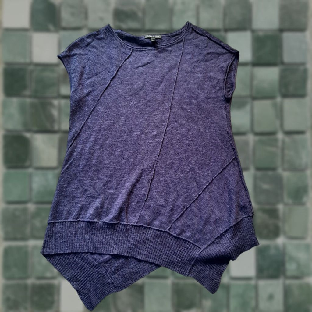 Eileen Fisher Eileen Fisher Sweater Women PP Blue Knit Sleeveless Cardigan Lightweight Petite Knit Sleeveless Women PP Blue Cardigan Size XXS / US 00 / IT 34 - 1 Thumbnail