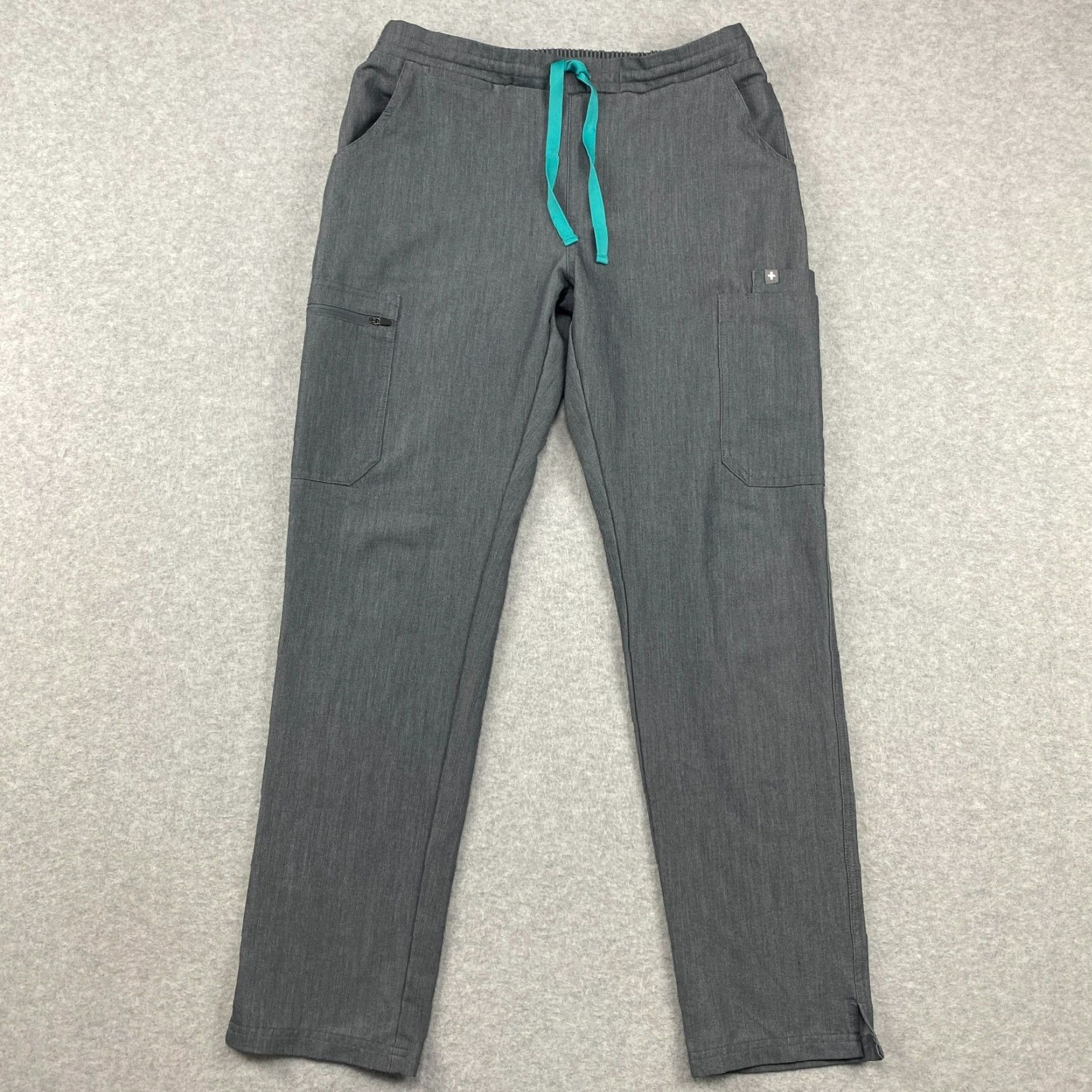 Vintage FIGS Yola Skinny Scrub Pants Womens Small Gray Solid Slim Stretch Technical Collection Size 28" / US 6 / IT 42 - 2 Thumbnail