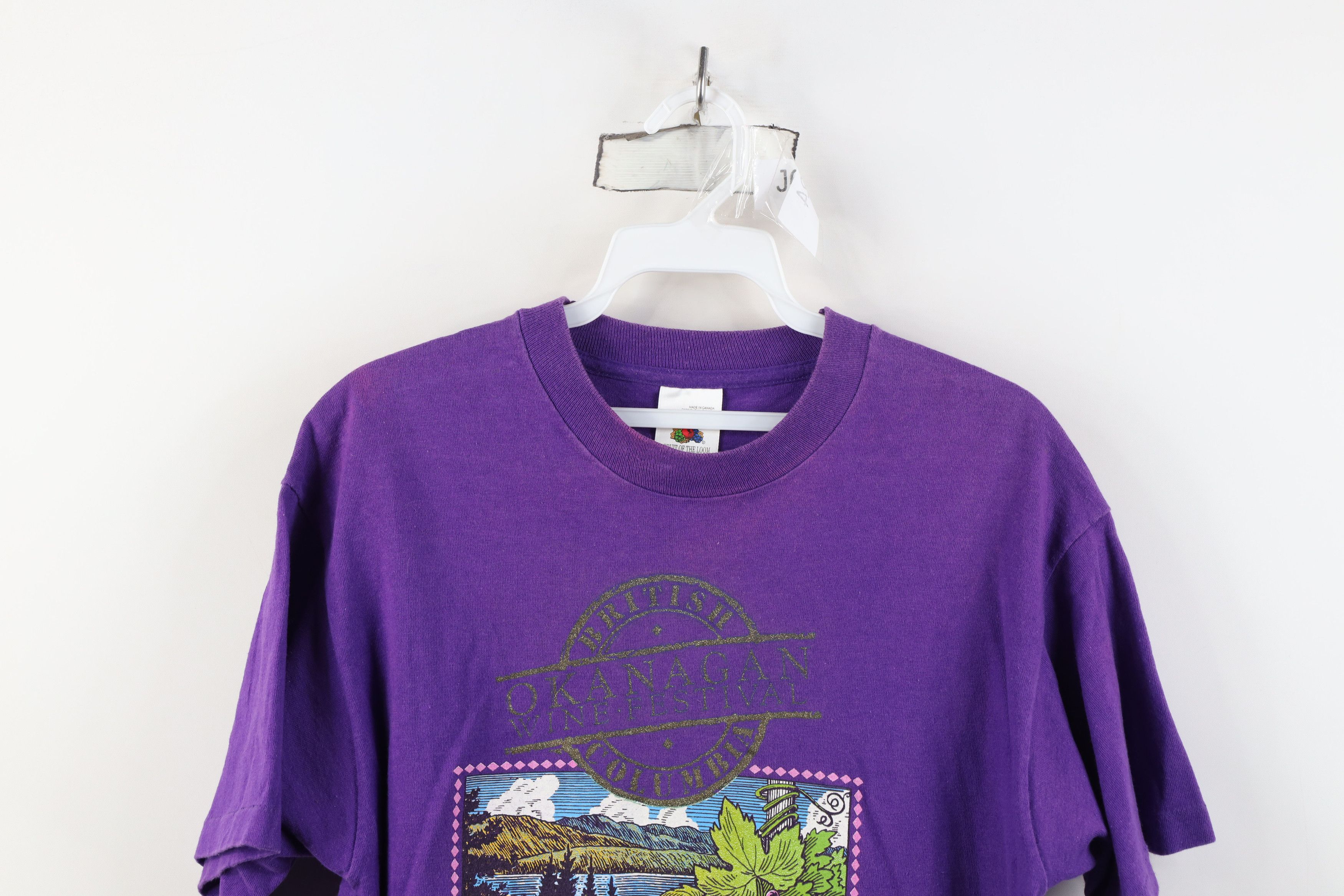 Vintage Vintage 90s Okanagan Wine Festival Canada T-Shirt Purple Size M / US 6-8 / IT 42-44 - 2 Thumbnail