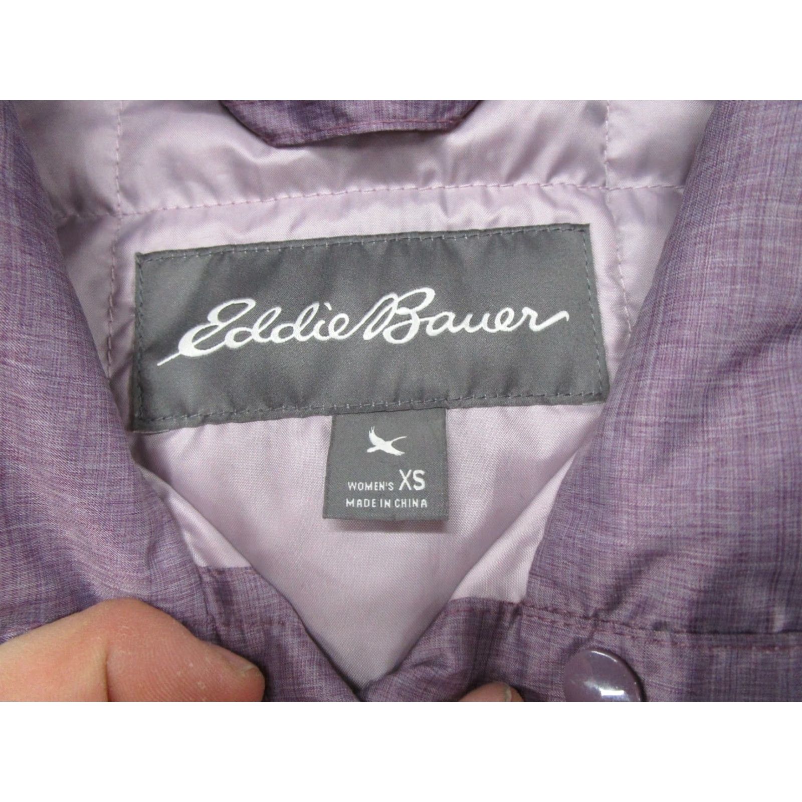 Eddie Bauer Eddie Bauer Womens XS Down Jacket Quilted Puffer Snap Up Pockets Purple 650 Fill Size XS / US 0-2 / IT 36-38 - 2 Thumbnail