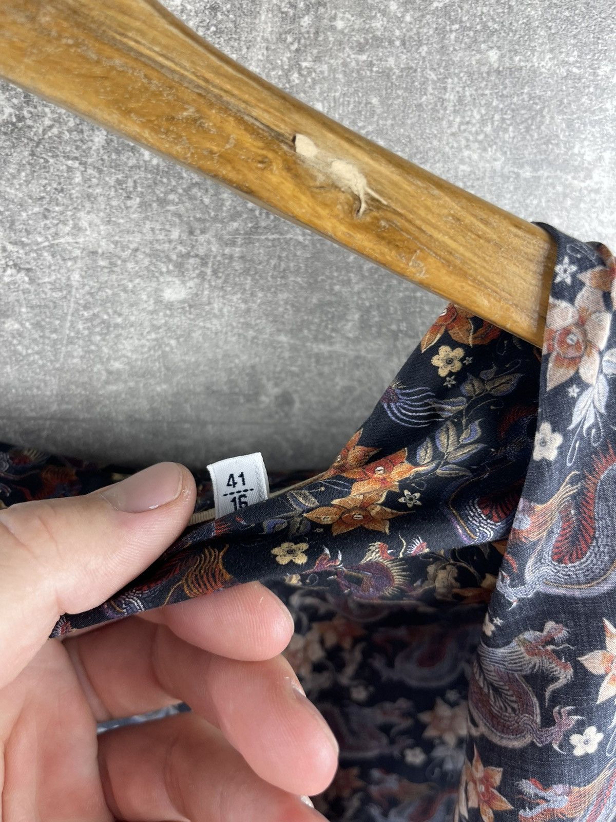 Tintoria Mattei × Vintage Tintaria Mattei Flower Cotton Luxury Slim Shirt Size US XS / EU 42 / 0 - 9 Thumbnail