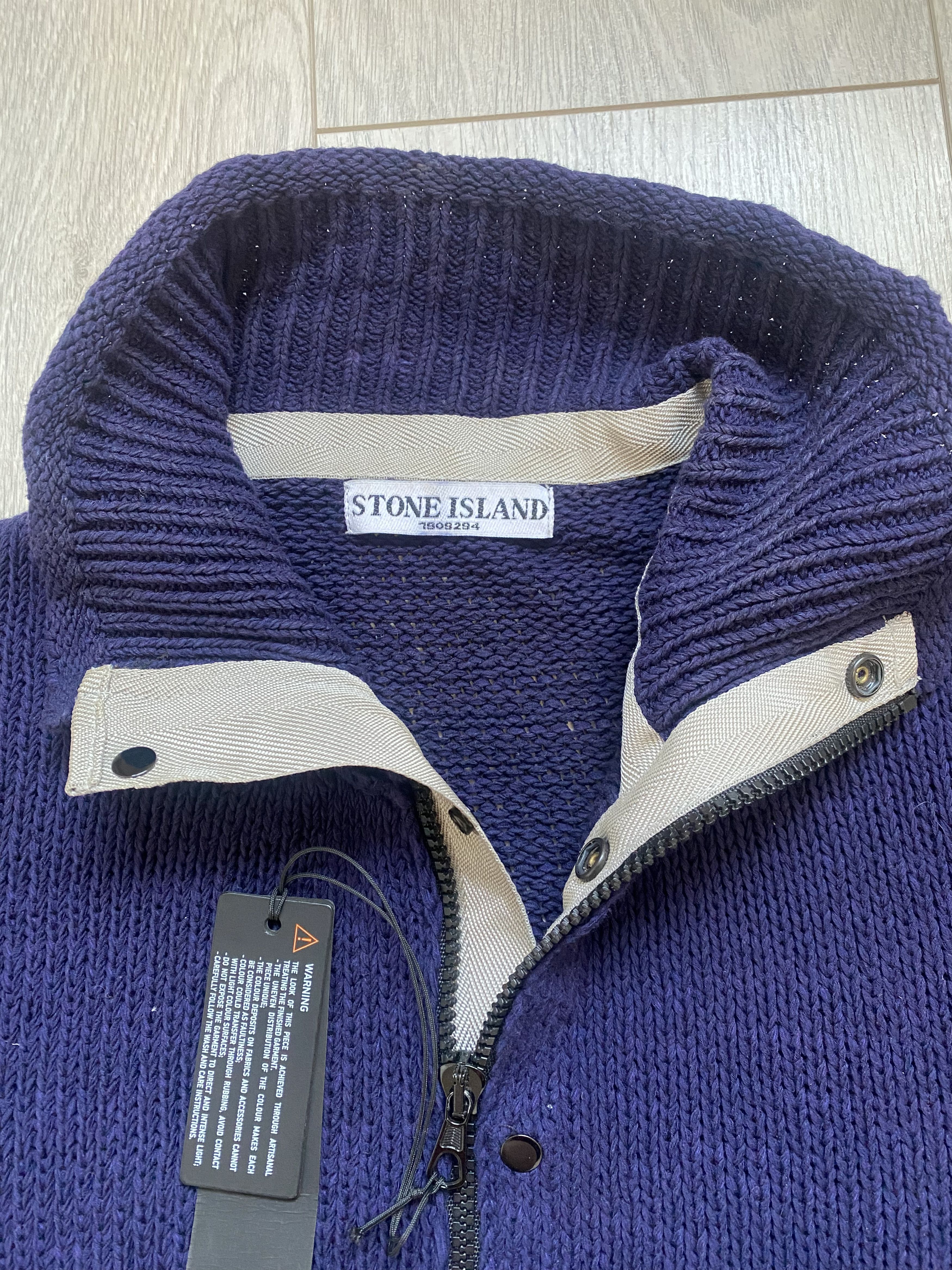 Stone Island Stone Island Rare Chenille Zip Neck Classic Jumper Size US L / EU 52-54 / 3 - 5 Thumbnail