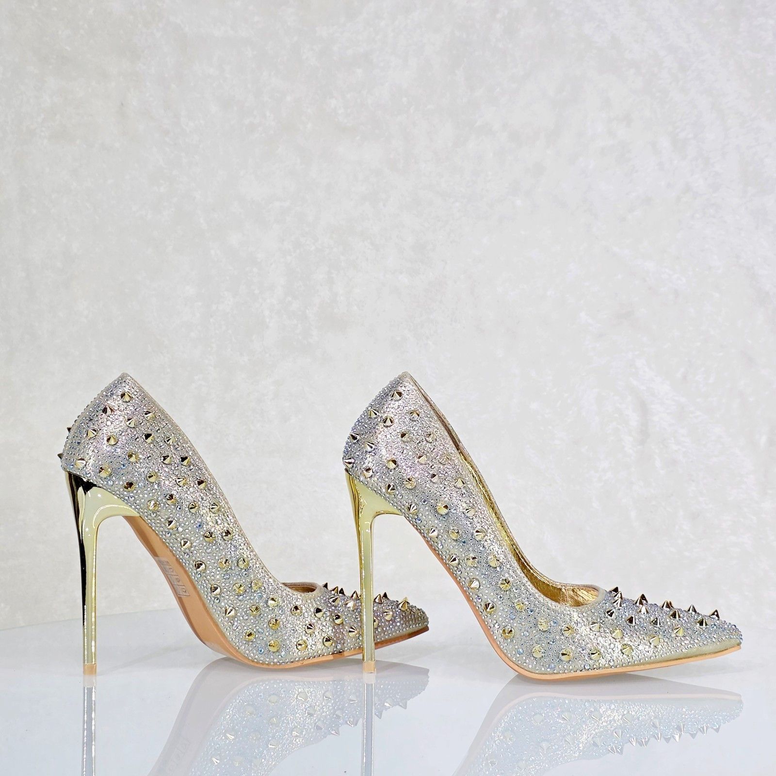Other Wicked Sexy Spike Stud Iridescent Rhinestone High Heel Pump Size US 8.5 / IT 38.5 - 4 Thumbnail