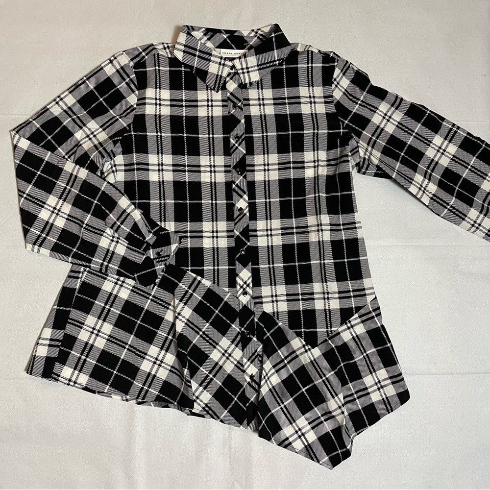 Other New Susan Graver Printed Stretch Woven Button-Front Asymmet Size S / US 4 / IT 40 - 6 Thumbnail