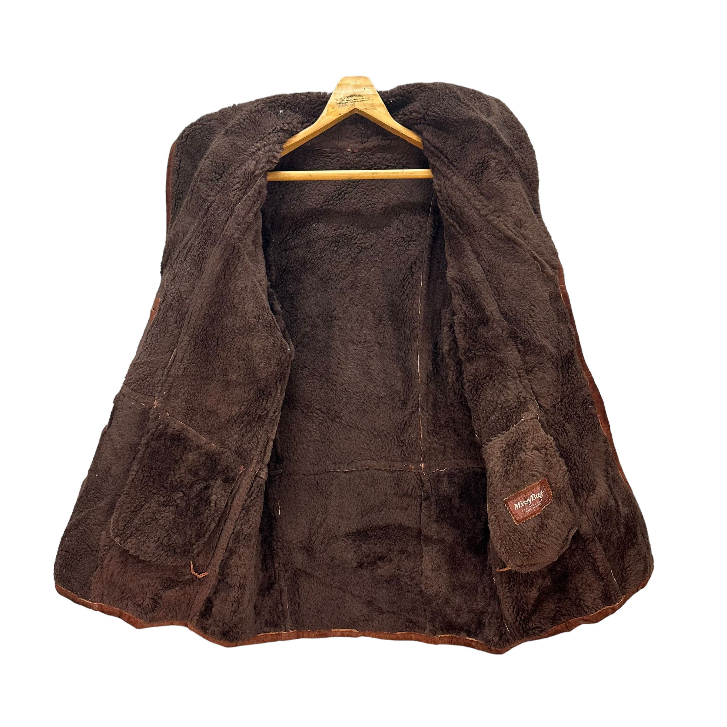 Vintage MISS BUG SHEEPSKIN SUEDE LEATHER COAT JACKET #8389-007 Size M / US 6-8 / IT 42-44 - 7 Thumbnail