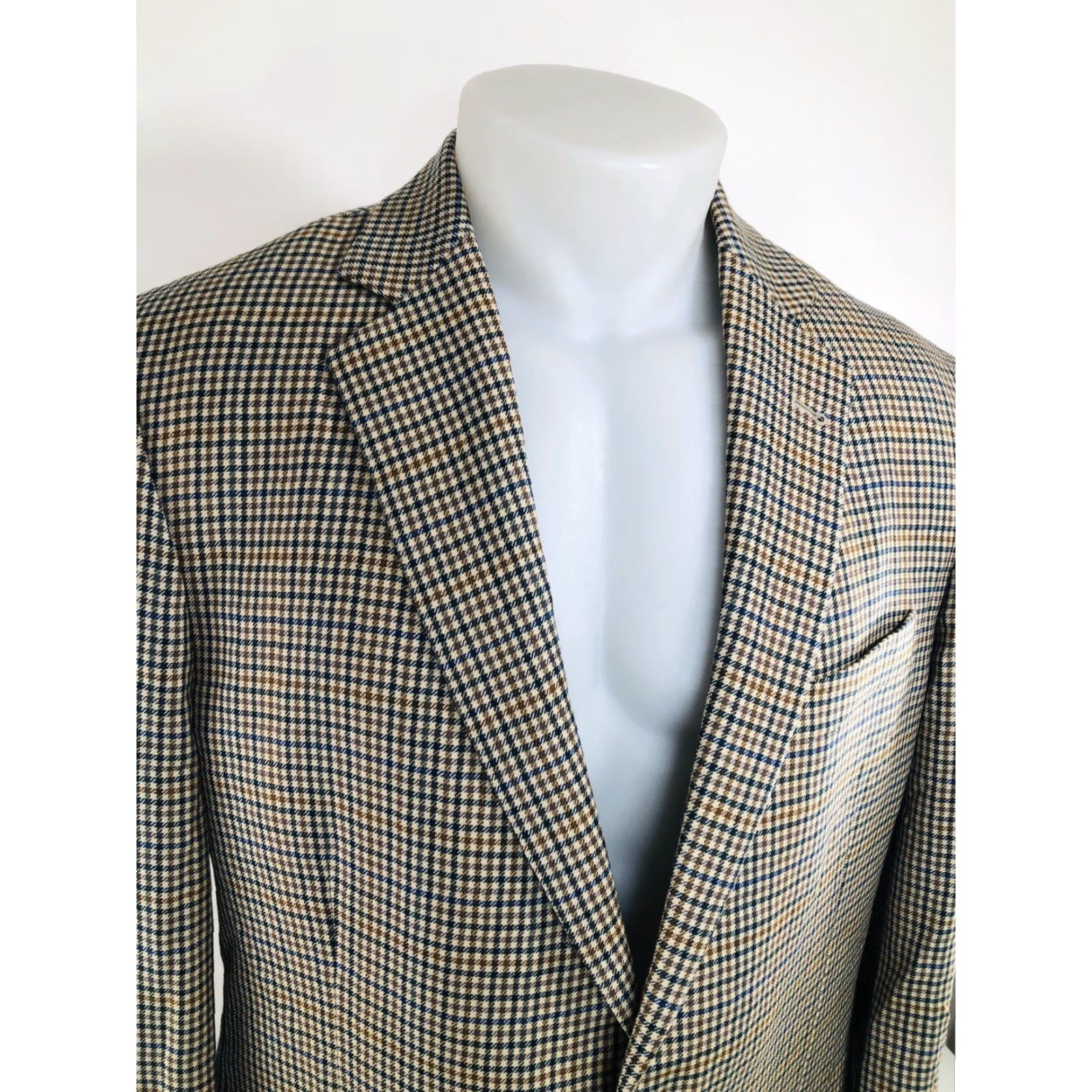 Brooks Brothers BROOKS BROTHERS 1818 MADISON Plaid Wool 42L Blazer Jacket Men Size 42 L Brown Beige Blue Gray C14 EXCELLENT Size 42R - 3 Thumbnail