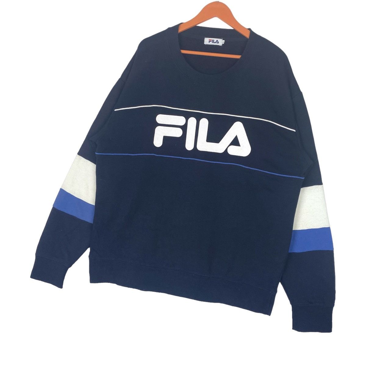 Fila Fila 3 Tone Big Logo Sweatshirt Crewneck Pullover Jumper Size US XL / EU 56 / 4 - 3 Thumbnail