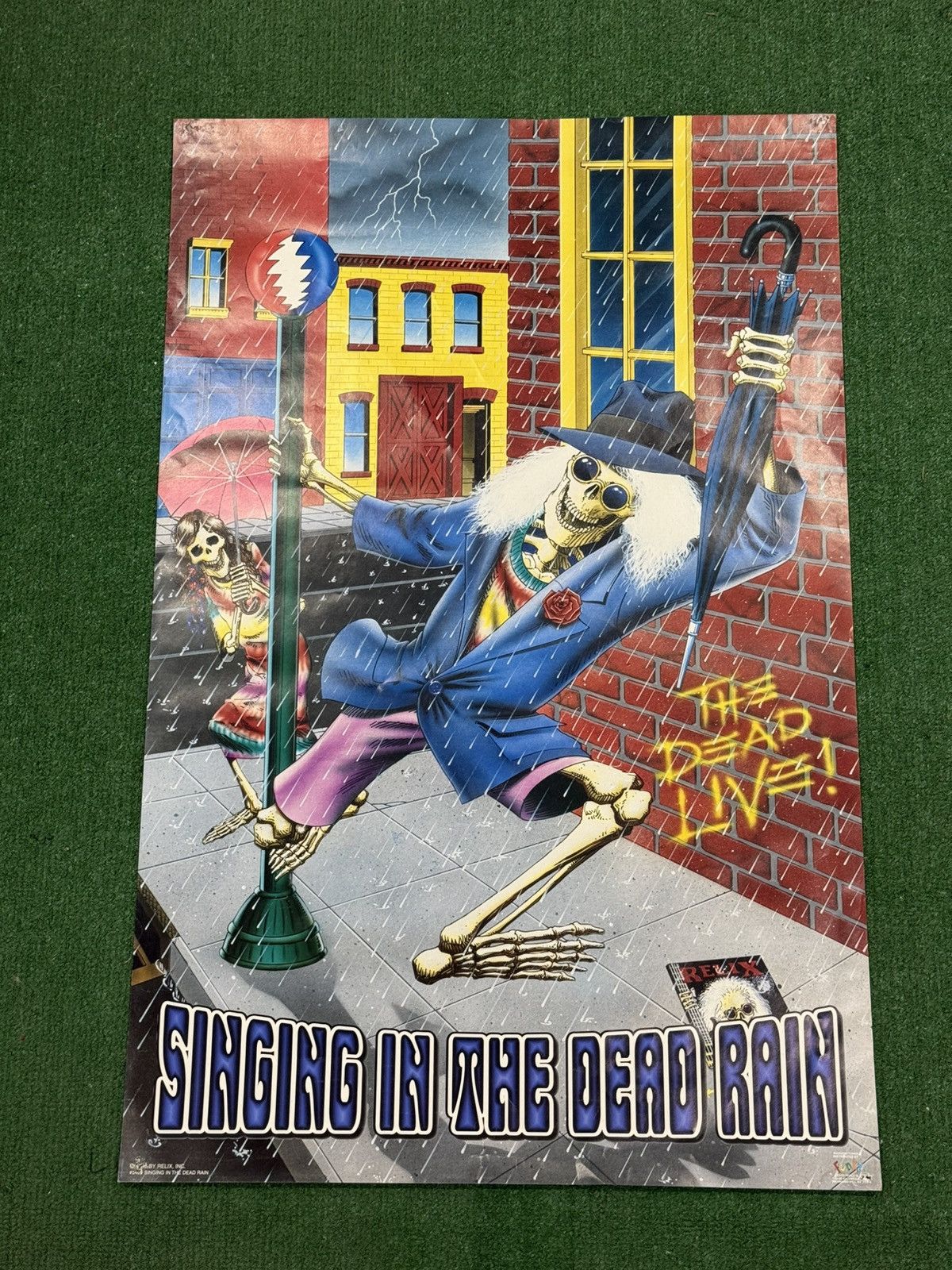 Vintage 1996 Grateful Dead Singing In The Dead Rain Poster