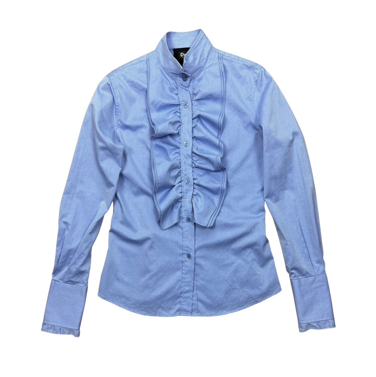 Dolce & Gabbana Dolce & Gabbana Blue Blouse Shirt Button Up Ruffled size 40 Size S / US 4 / IT 40 - 10 Thumbnail